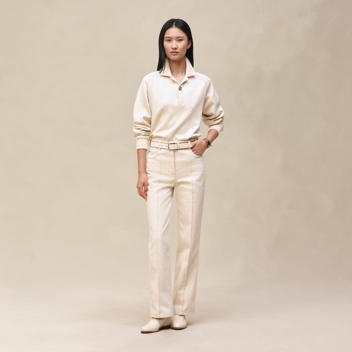 Blanc Cassé Polo Shirt Ith Raglan Sleeves
