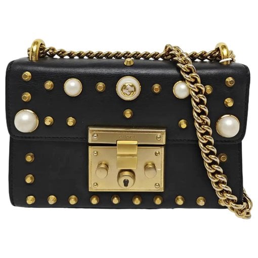 Padlock leather crossbody bag