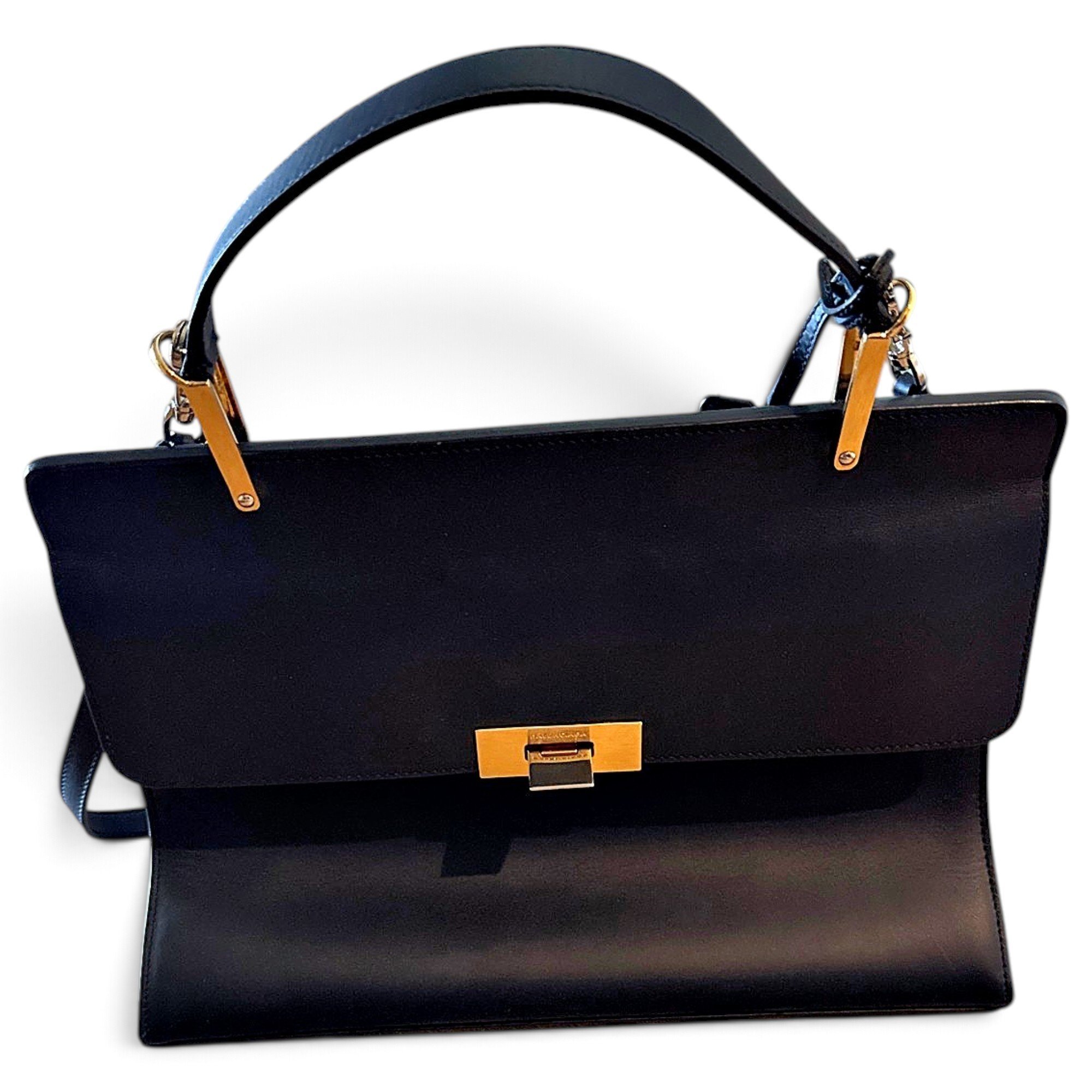 Padlock leather handbag