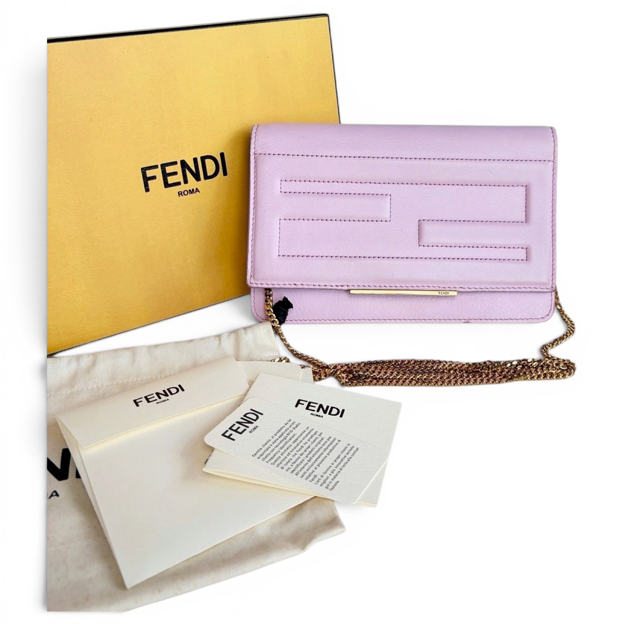 Wallet On Chain leather handbag
