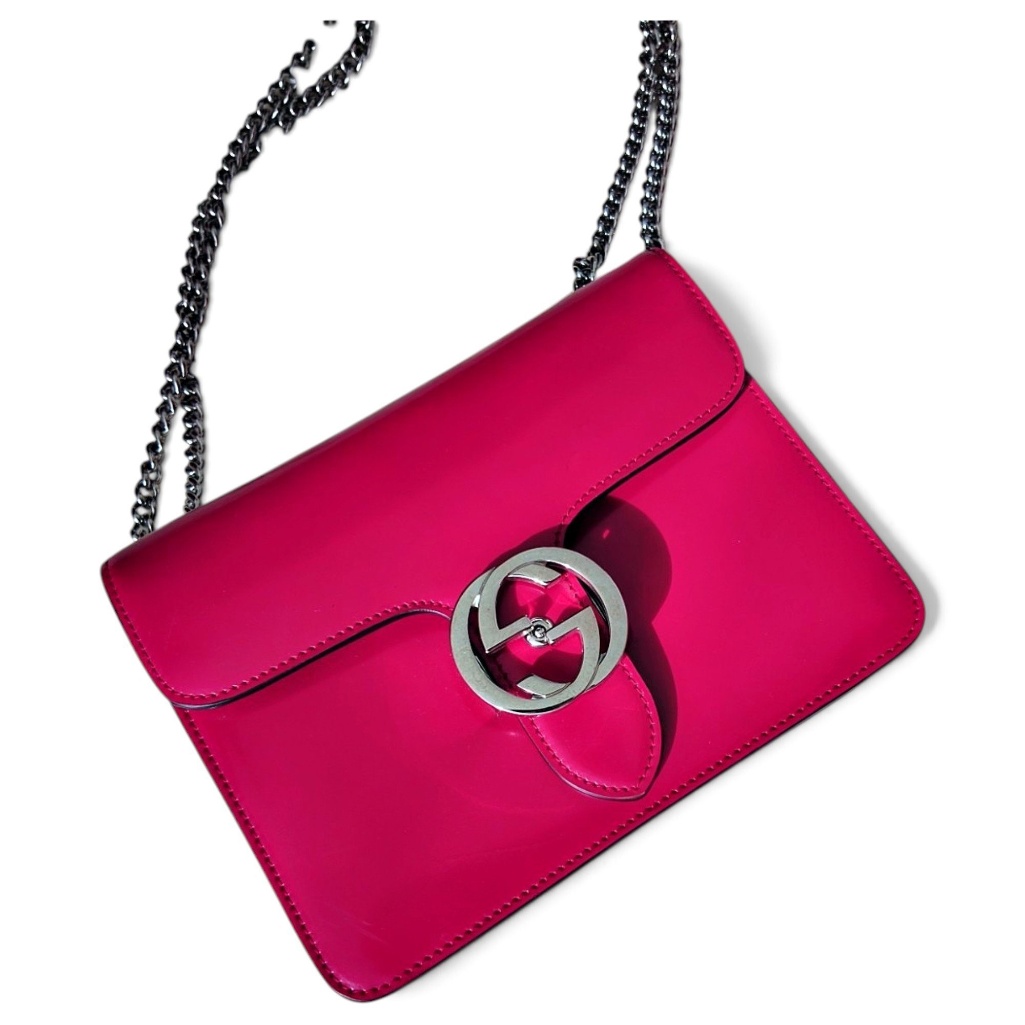 Interlocking leather handbag