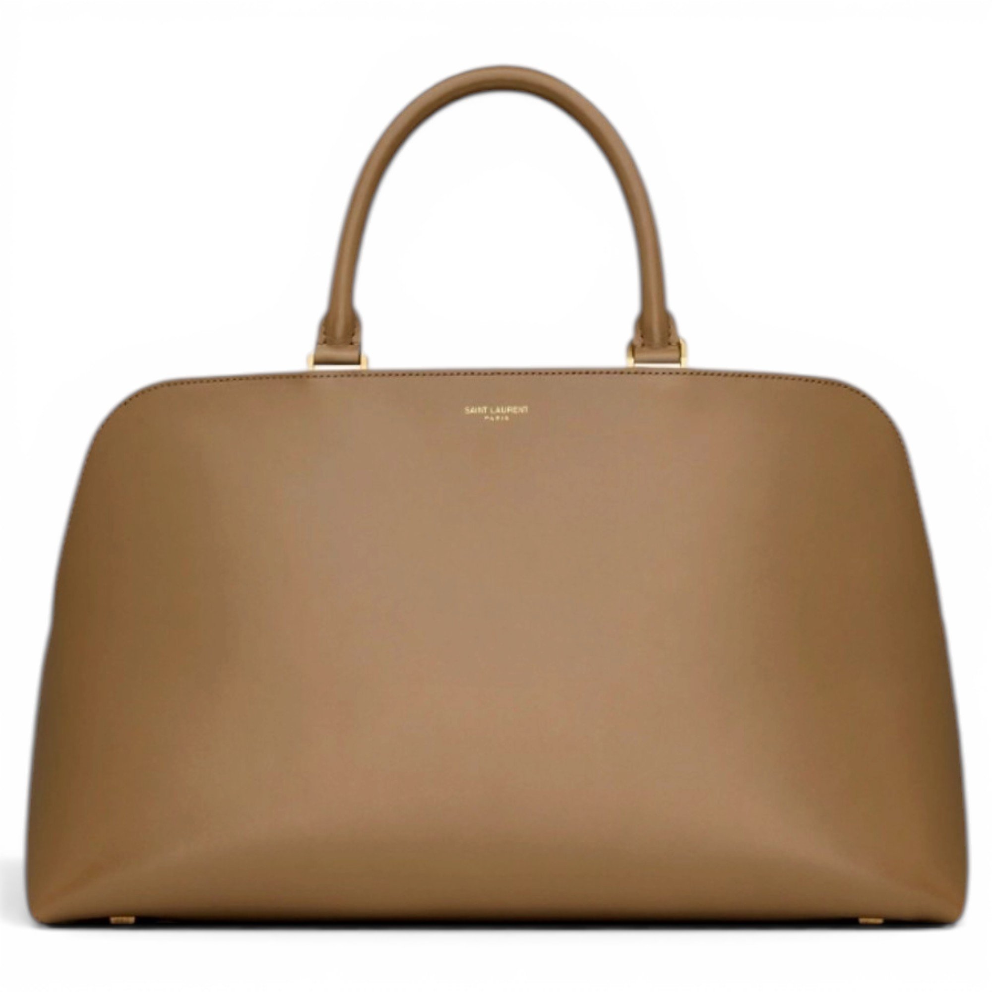 Duffle leather handbag