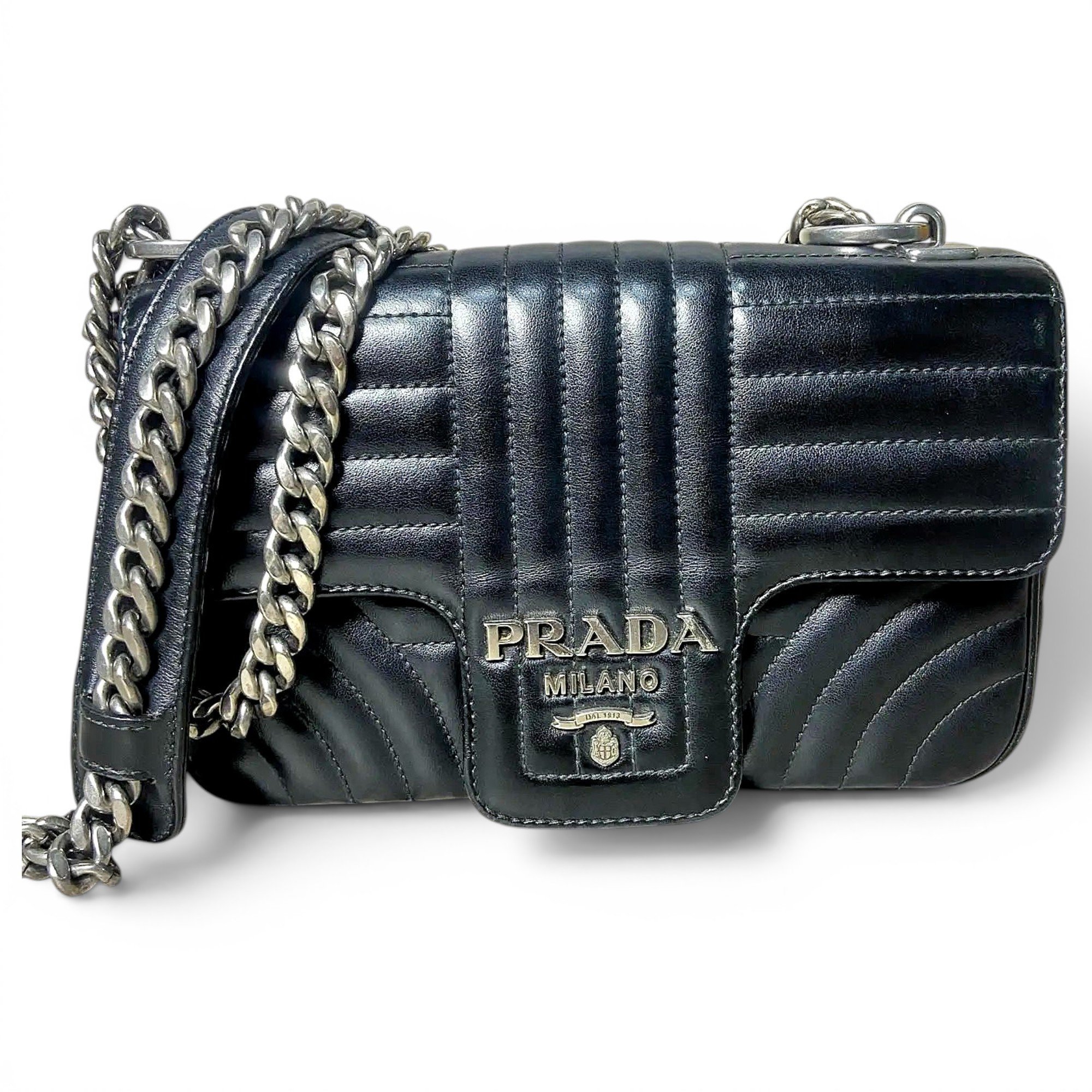 Diagramme leather handbag