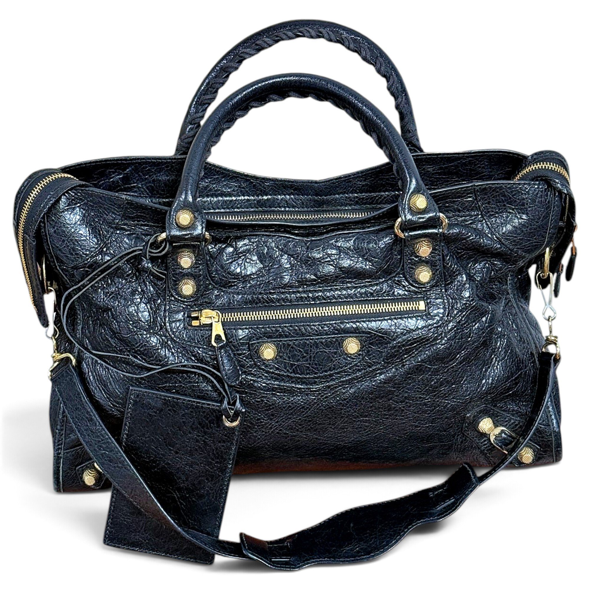 City leather handbag