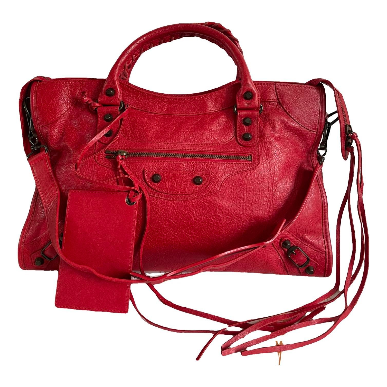 City leather handbag