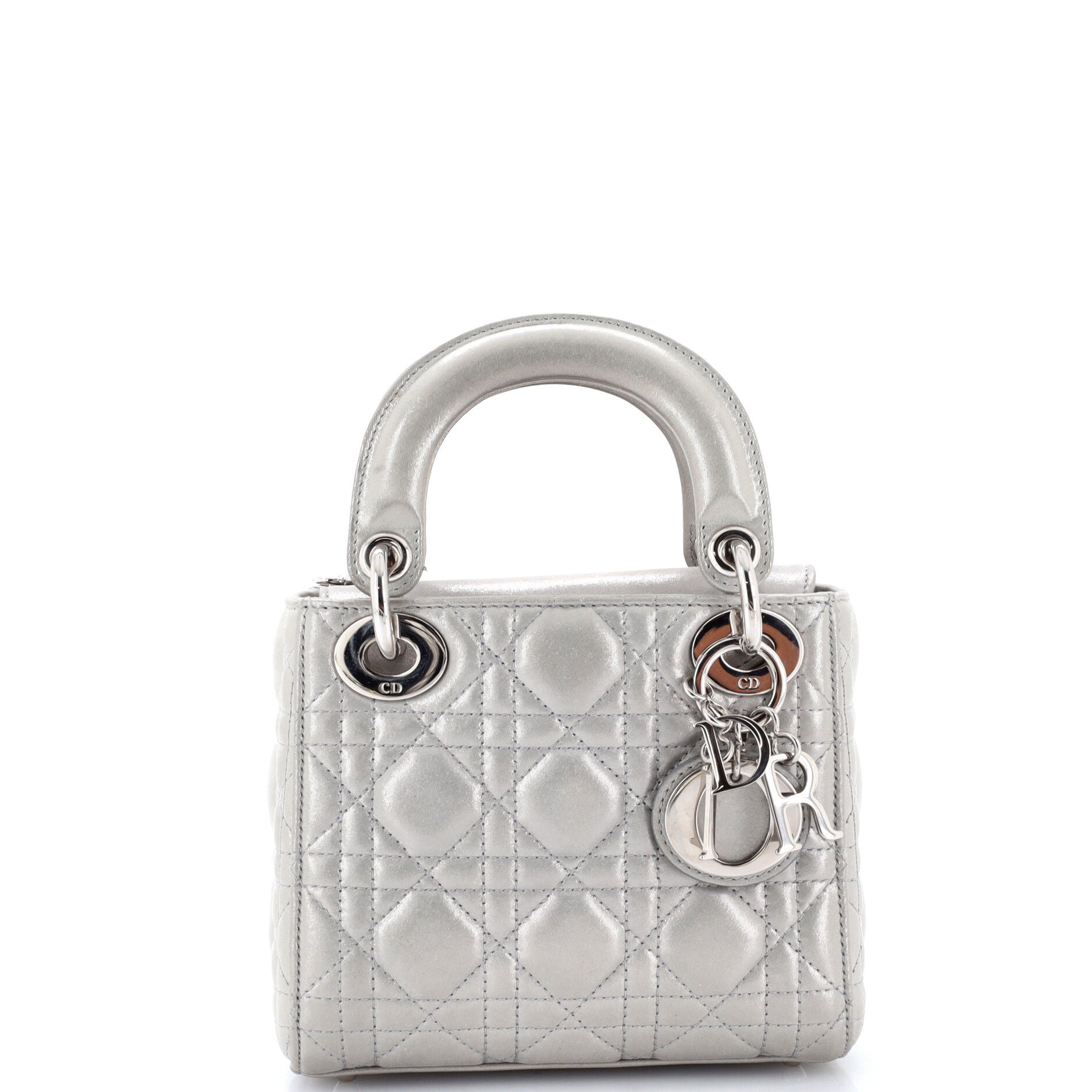 Lady Dior Chain Bag Cannage Quilt Iridescent Leather Mini