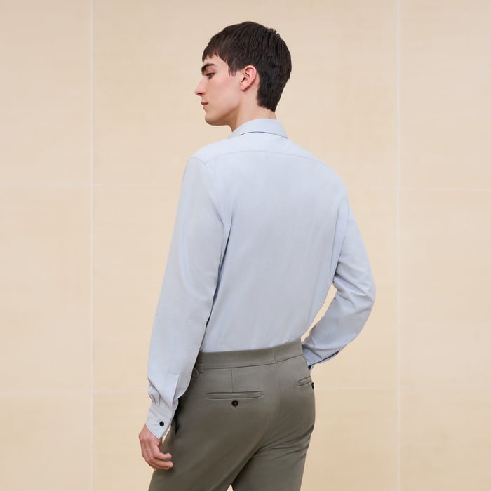 Gris "Cheval Punk Jacquard" Fitted Shirt