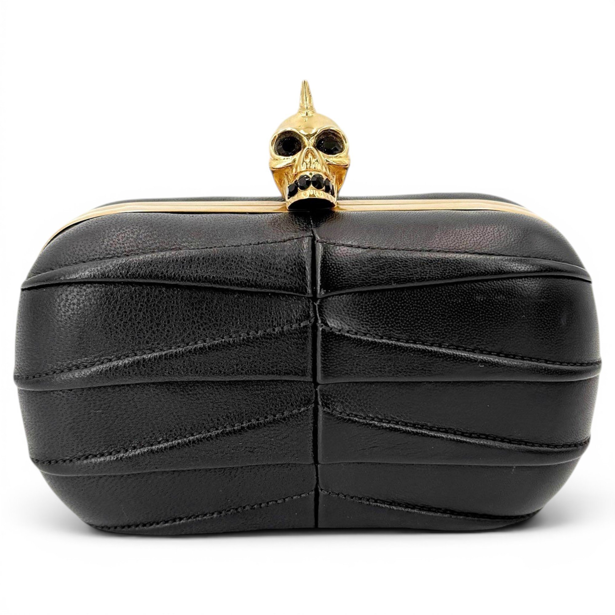 Knuckle leather clutch bag