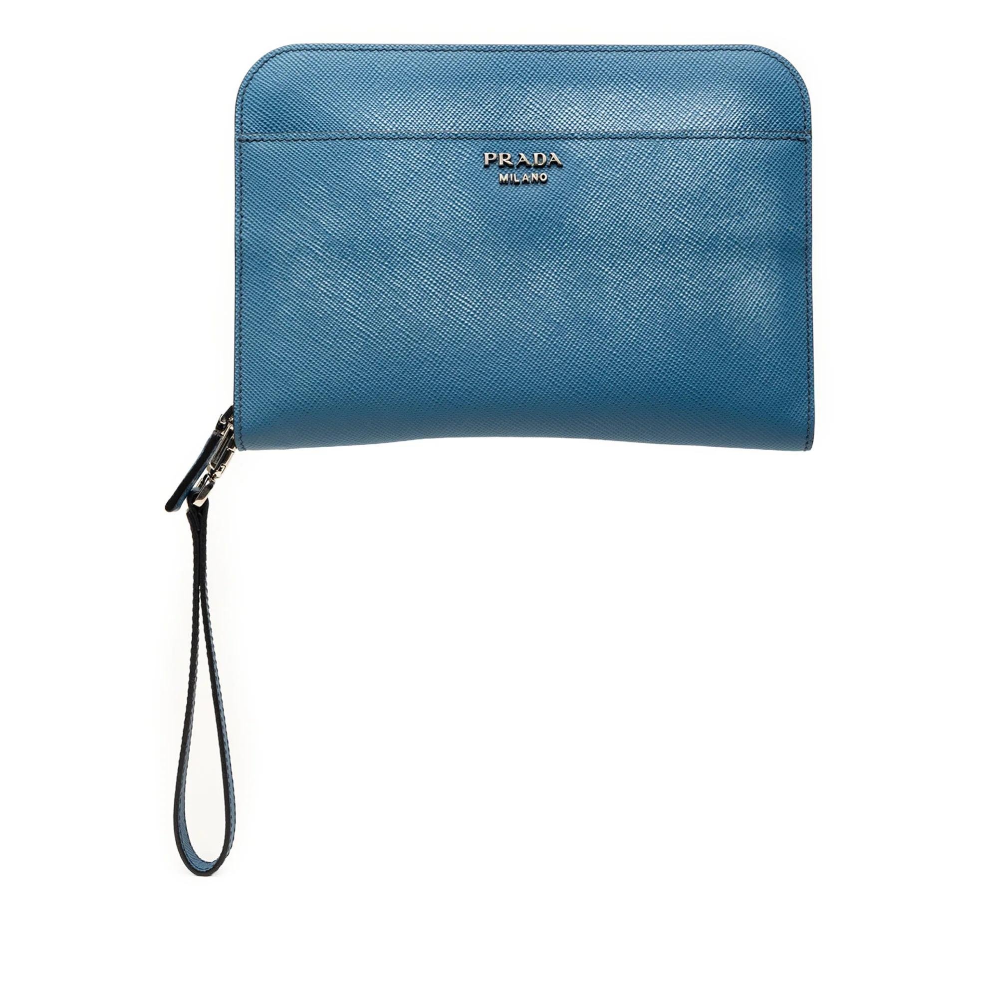 Leather clutch bag