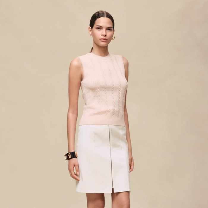Rose Palomino Sleeveless Sweater