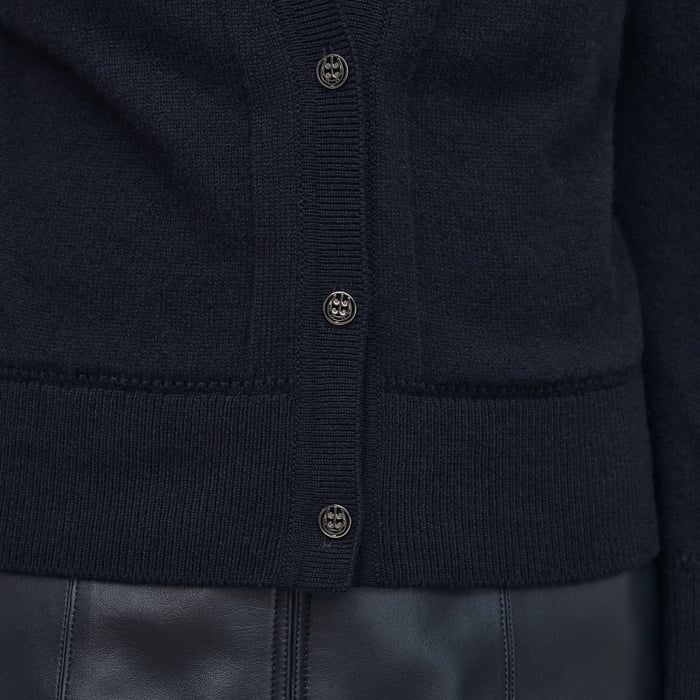 Bleu Noir "l'Enseigne Du Sellier" Buttoned Cashmere Cardigan