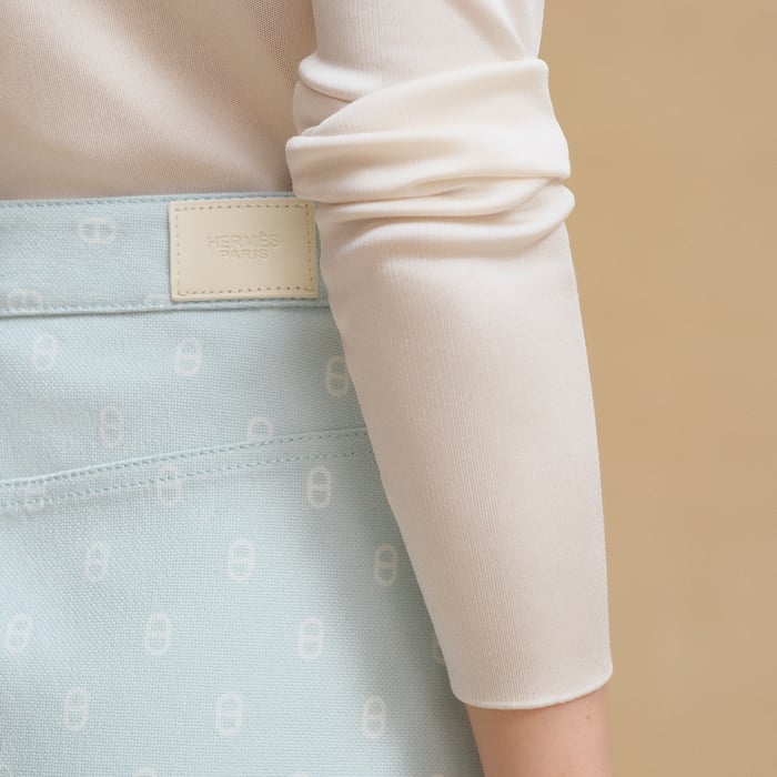 Vert Embrun "Chaine d'Ancre" Denim Miniskirt