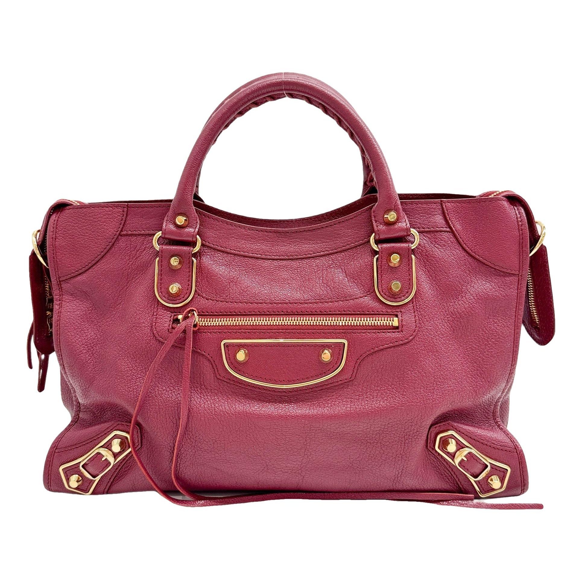 City leather handbag