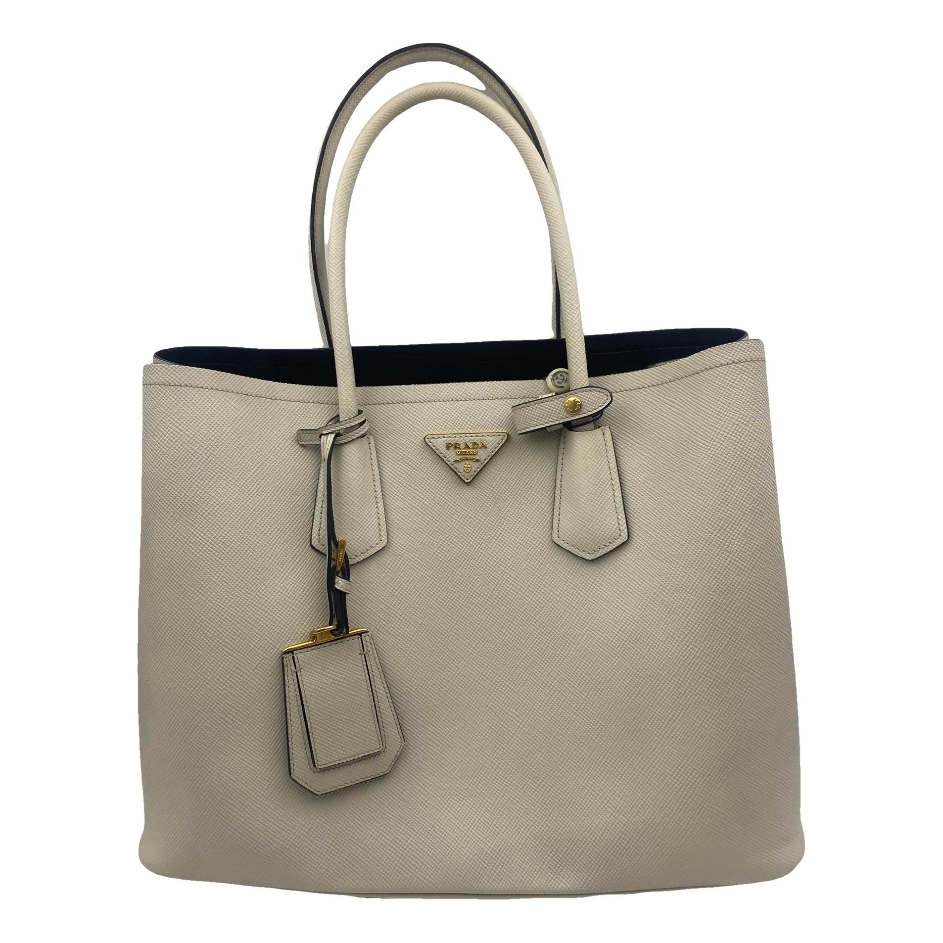 Double leather handbag