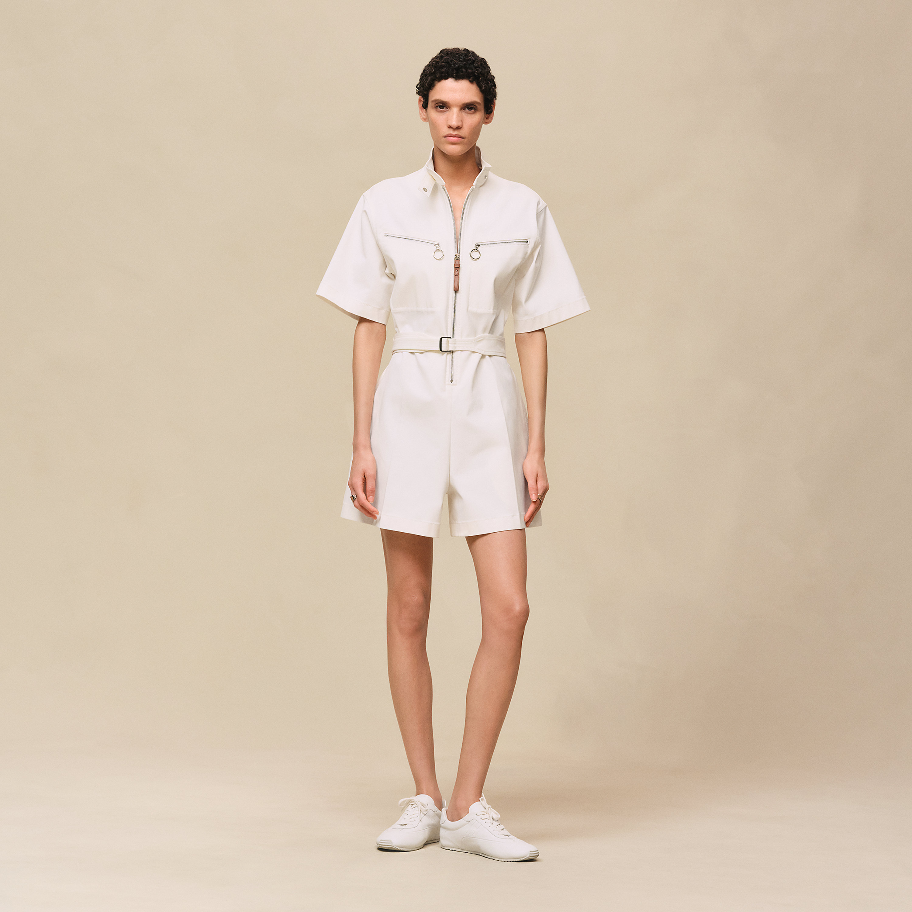 Double cotton twill jumpsuit