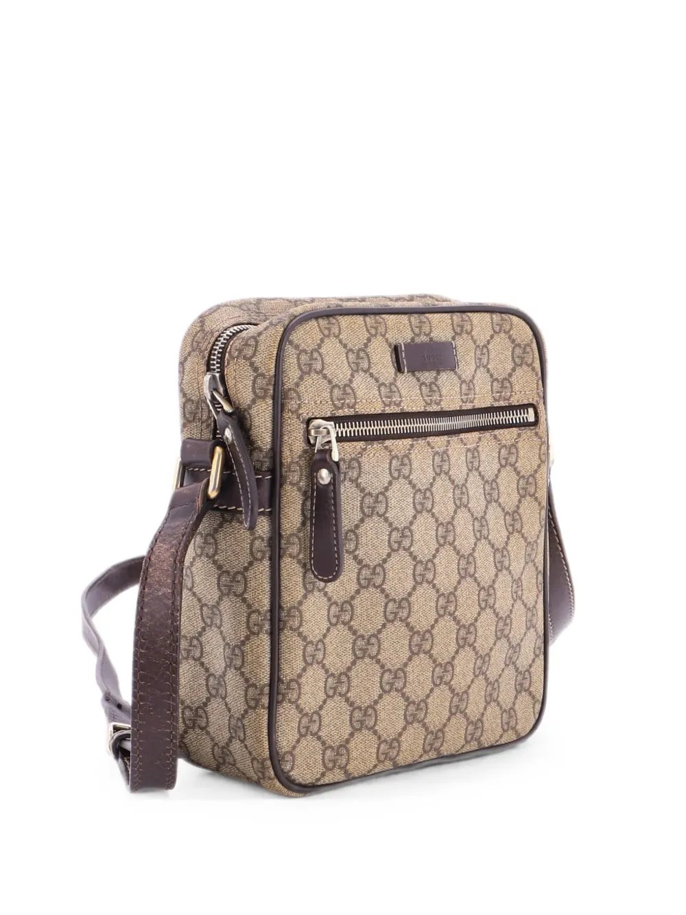 Front Zip Messenger GG Coated Canvas Small crossbody bag
