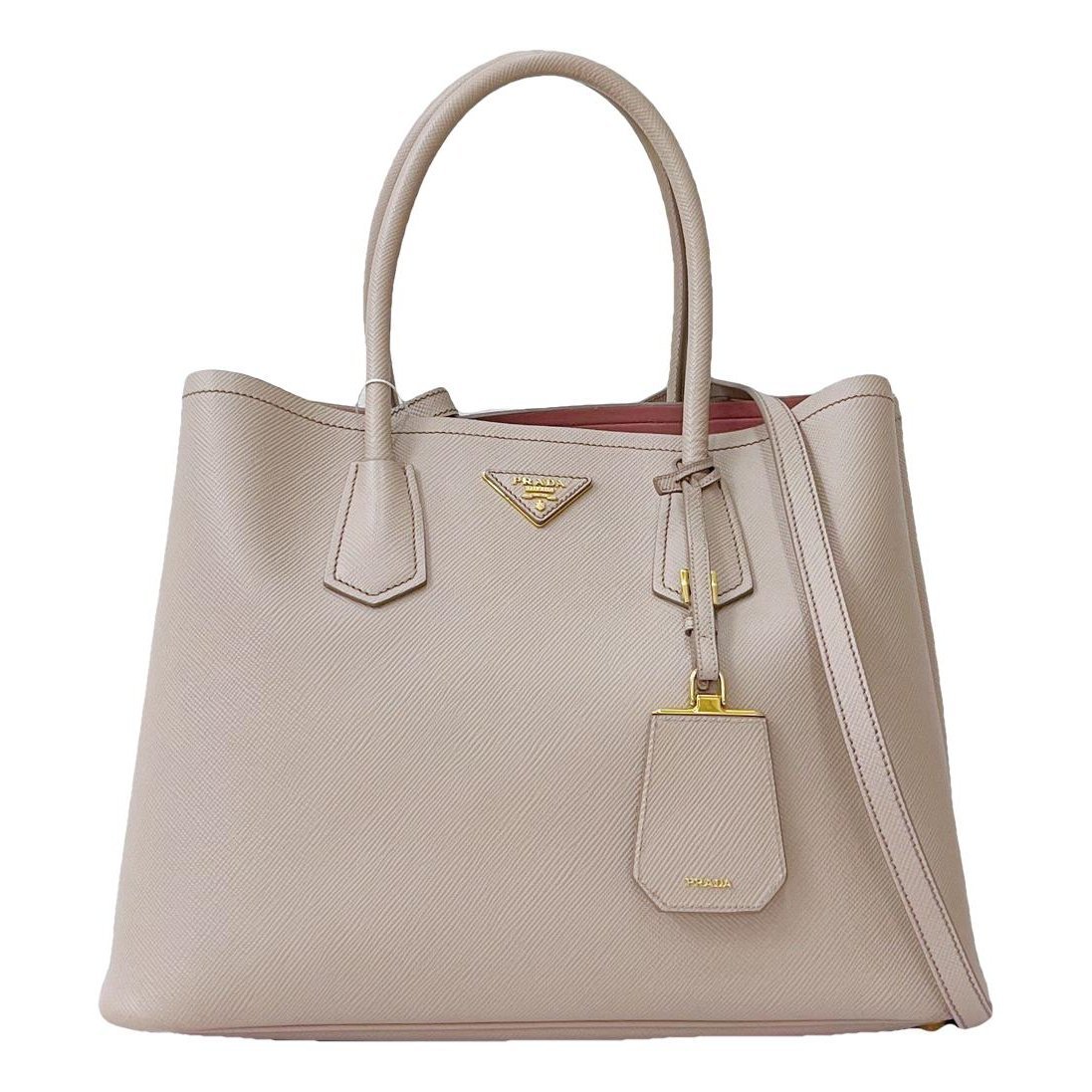 Double leather handbag
