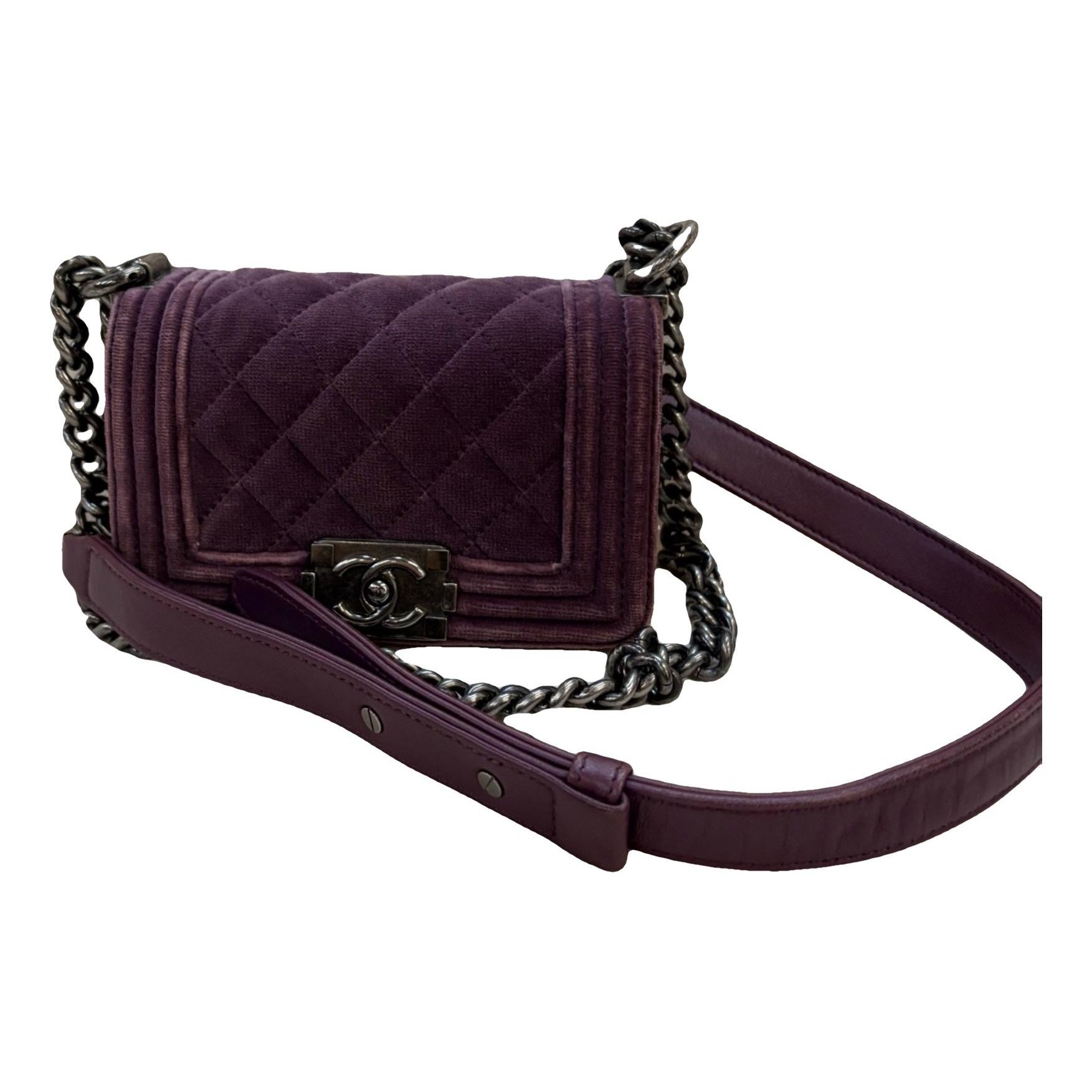 Boy velvet crossbody bag