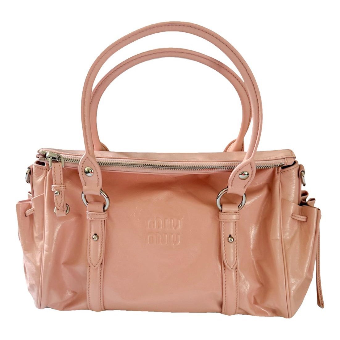 Bow bag patent leather handbag