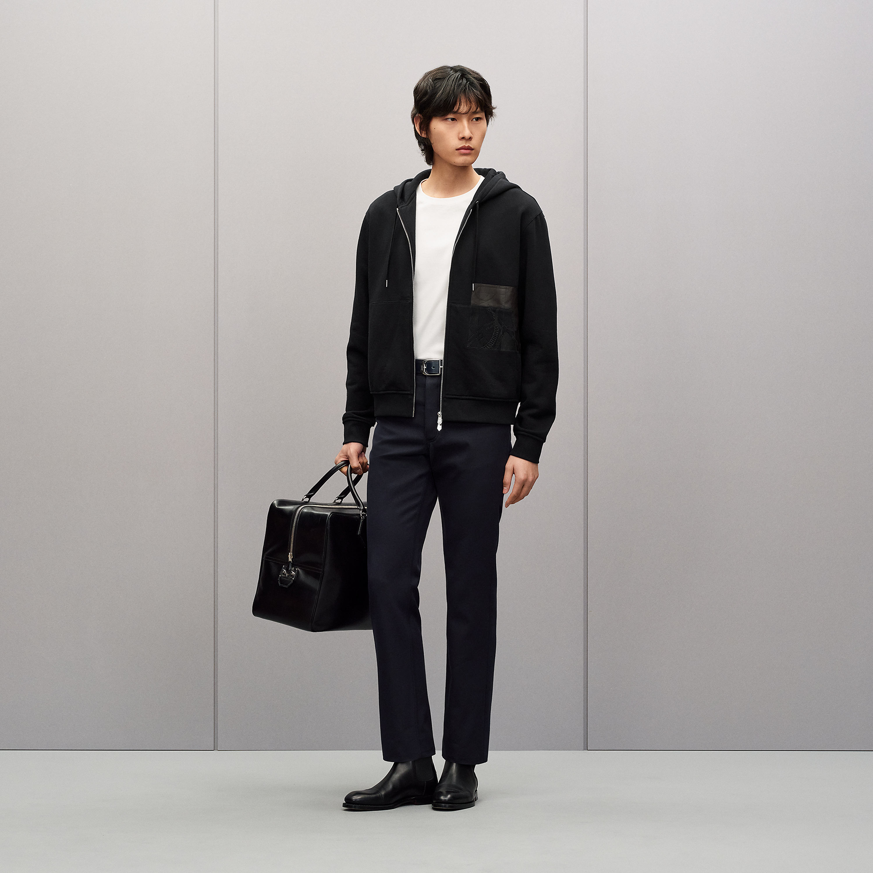 "Eperon d'Or en Perspective" zipped hooded sweater