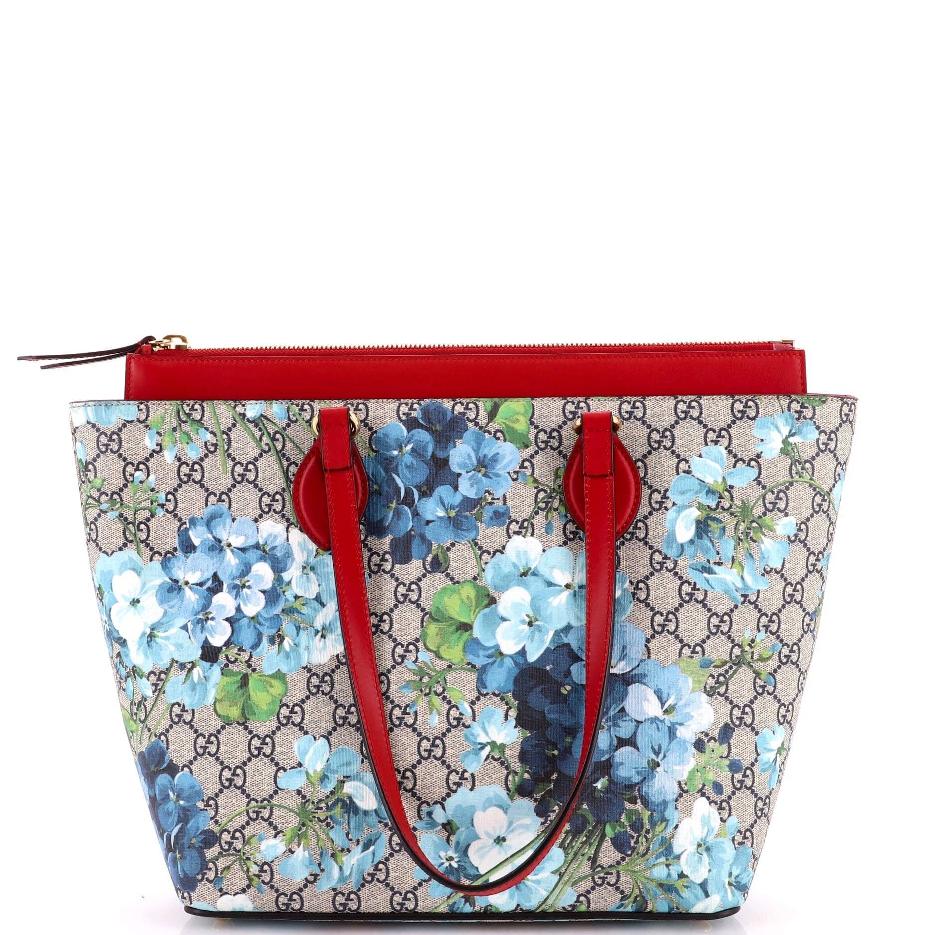 Linea A Zip Tote Blooms Print GG Coated Canvas Medium