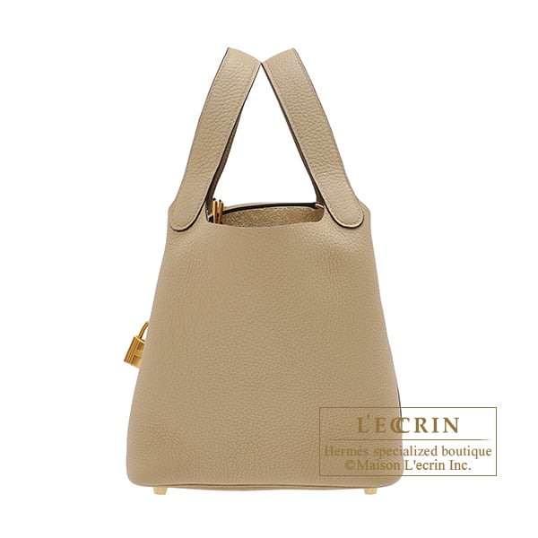 Hermes Picotin Lock bag 18/PM Trench Clemence leather Gold hardware
