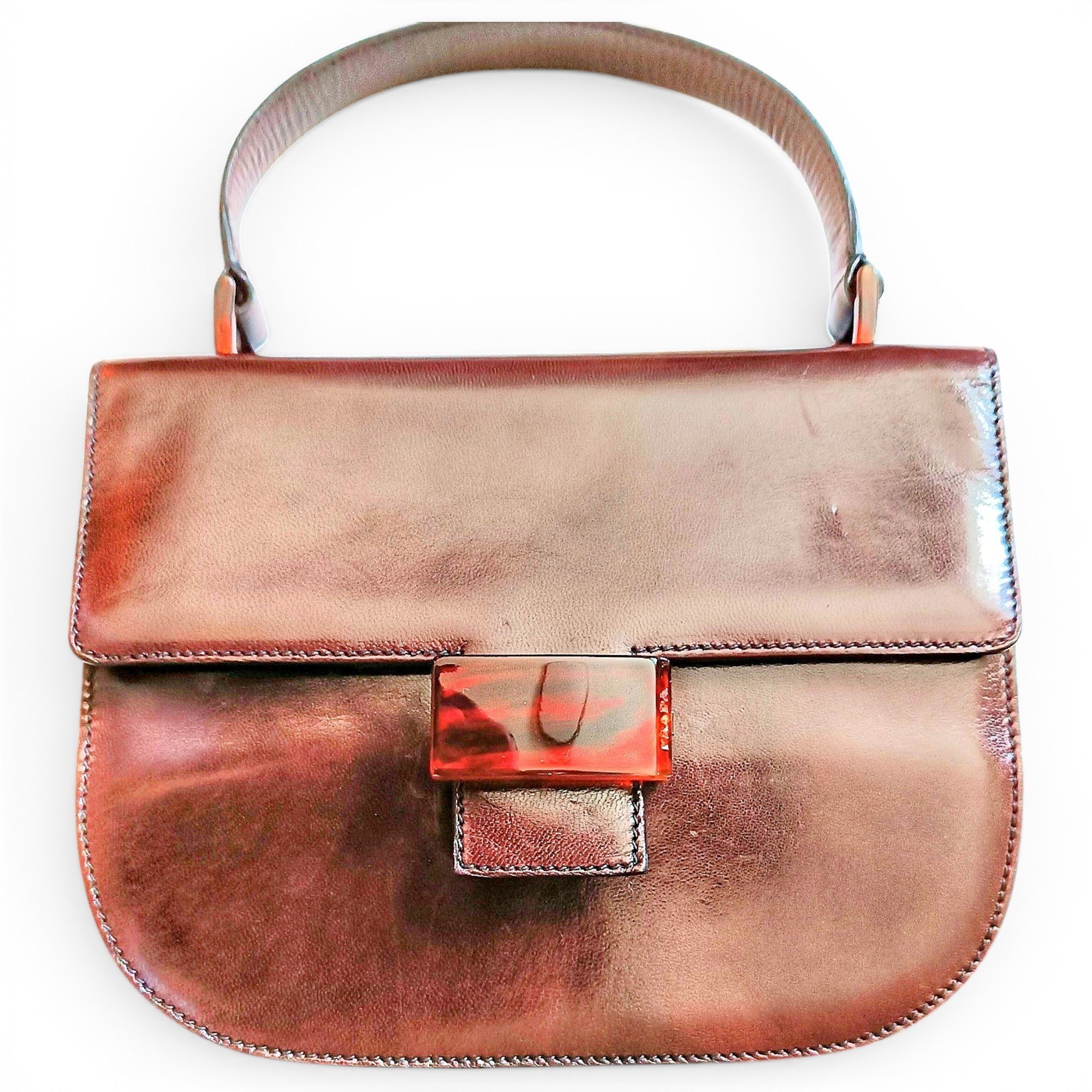 Madras leather handbag