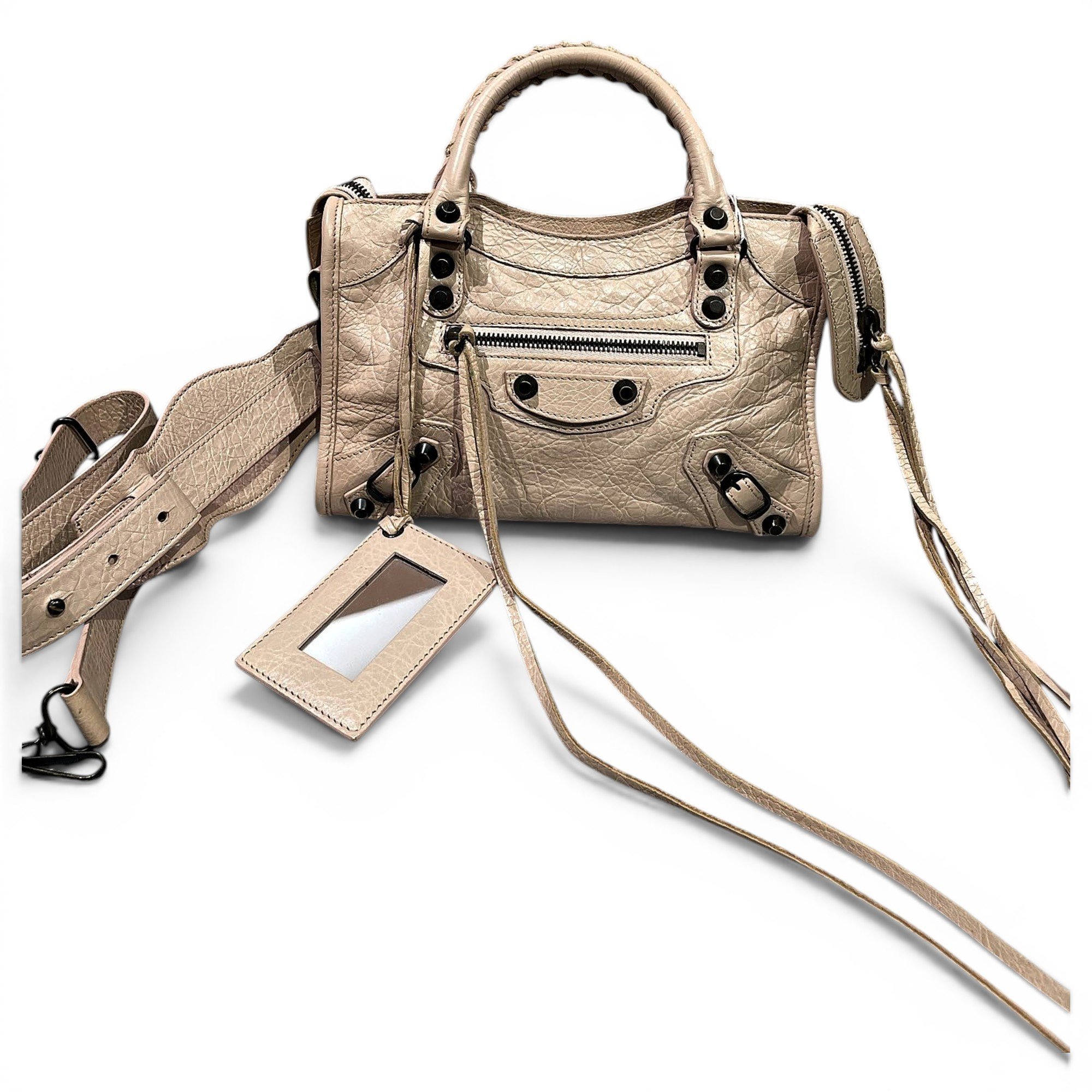 City leather handbag