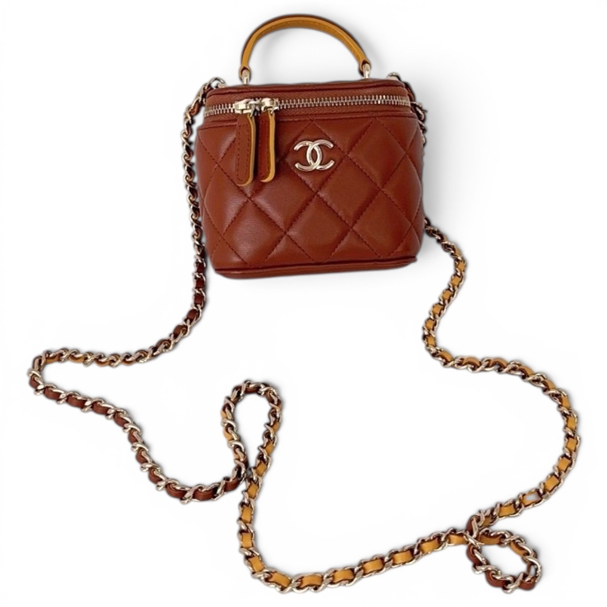 Vanity leather handbag