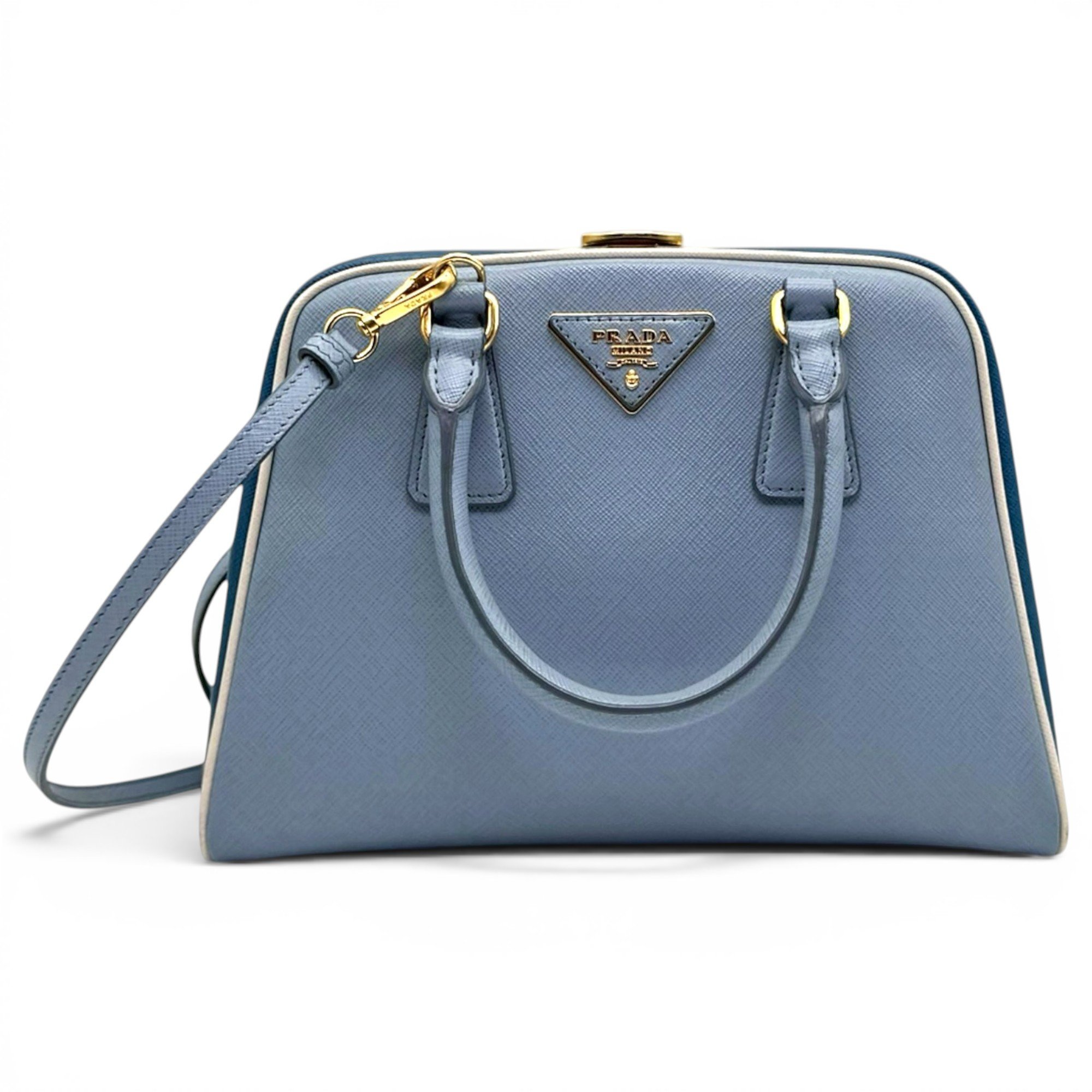 Pyramid leather handbag