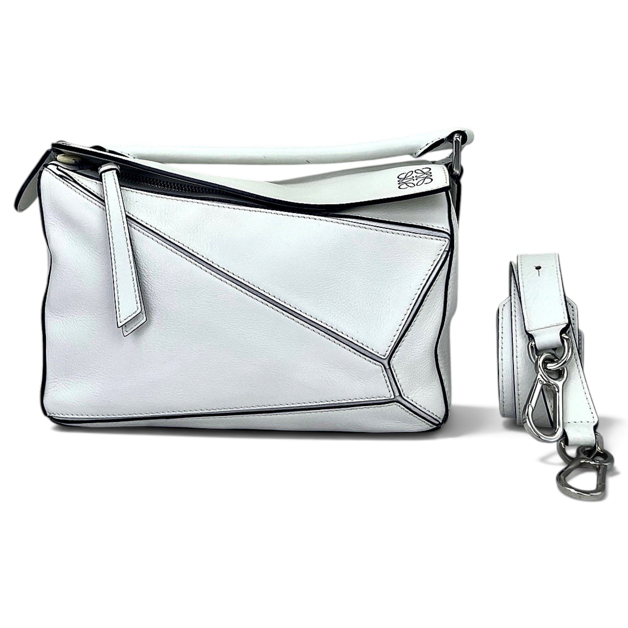 Puzzle leather handbag