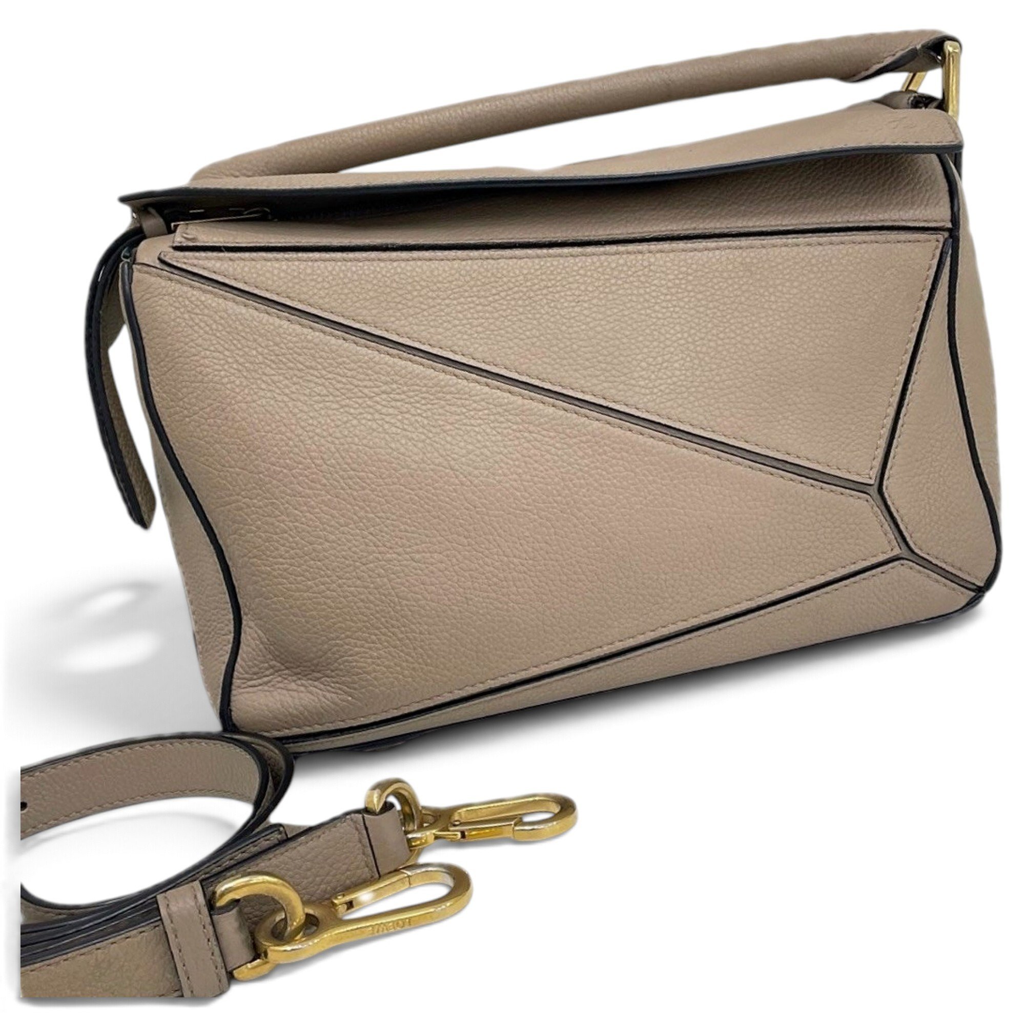 Puzzle leather handbag