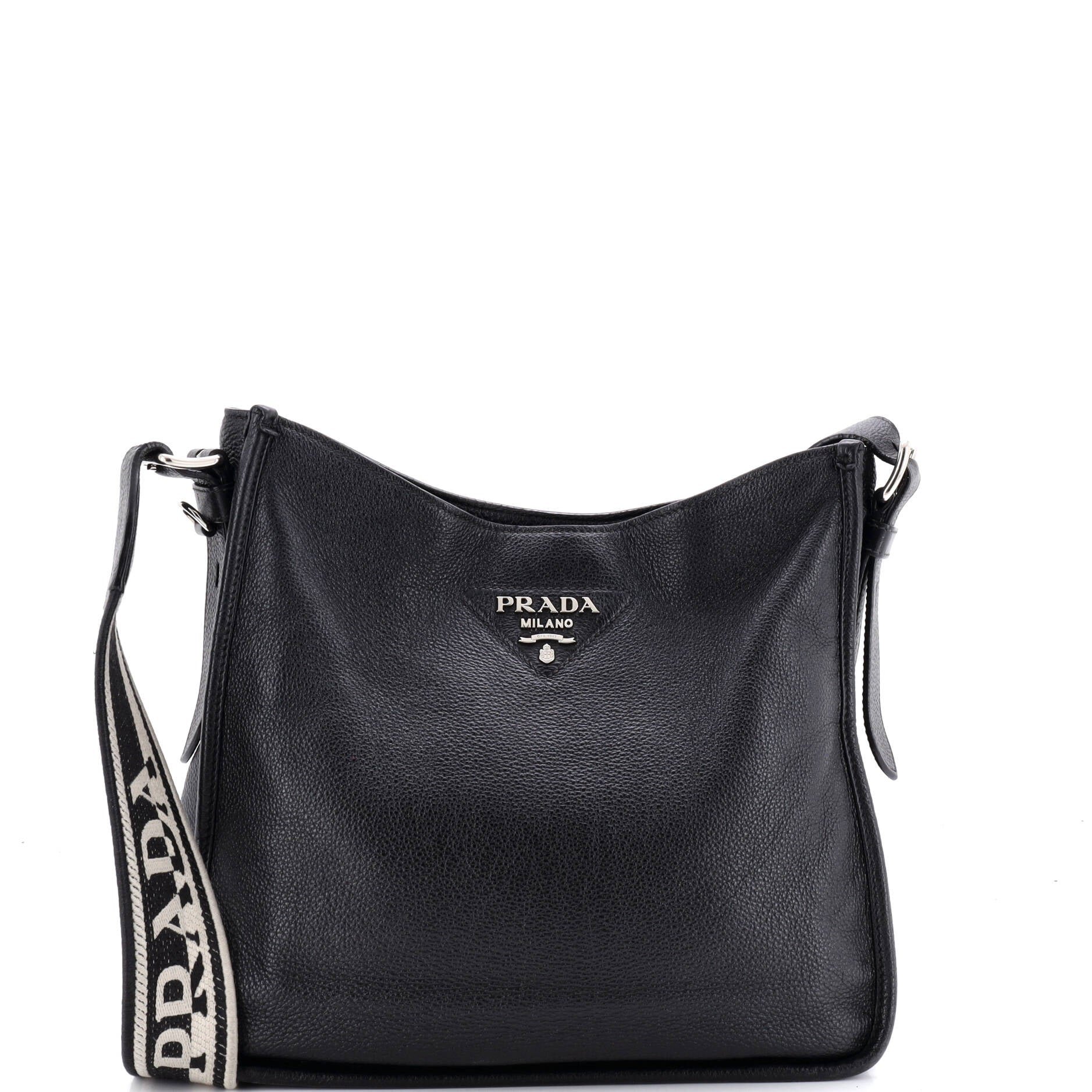 Logo Strap Crossbody Bag Vitello Daino Medium