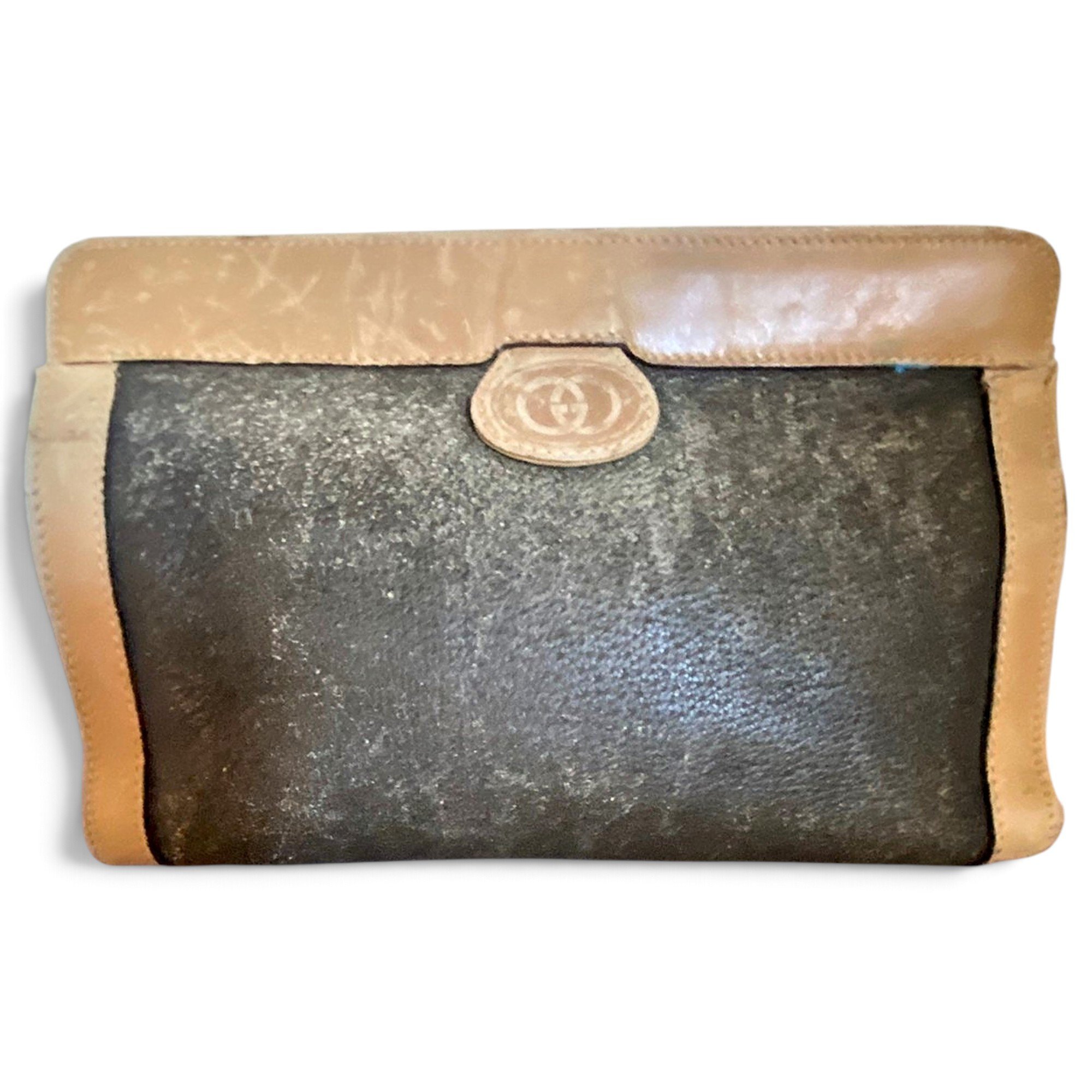 Leather clutch bag