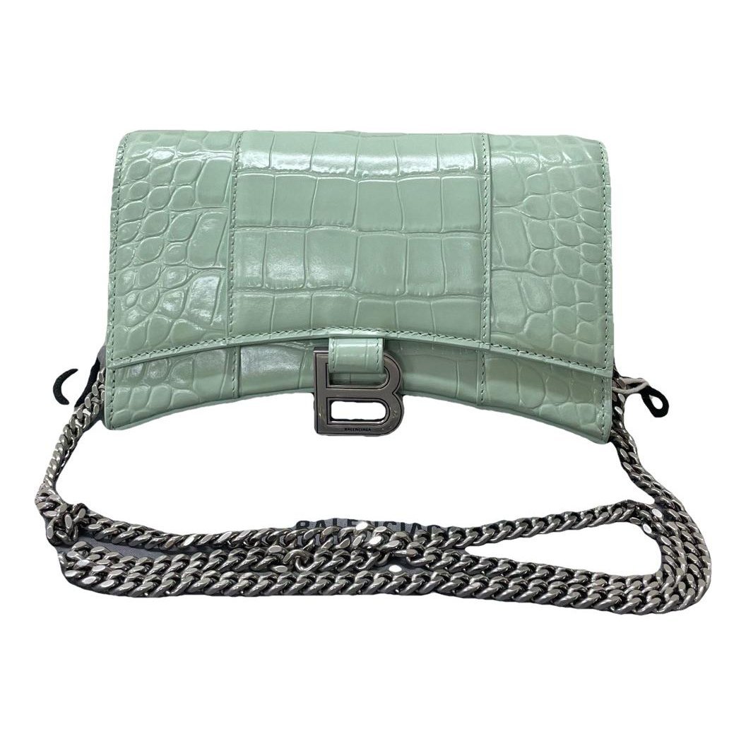 Hourglass leather handbag