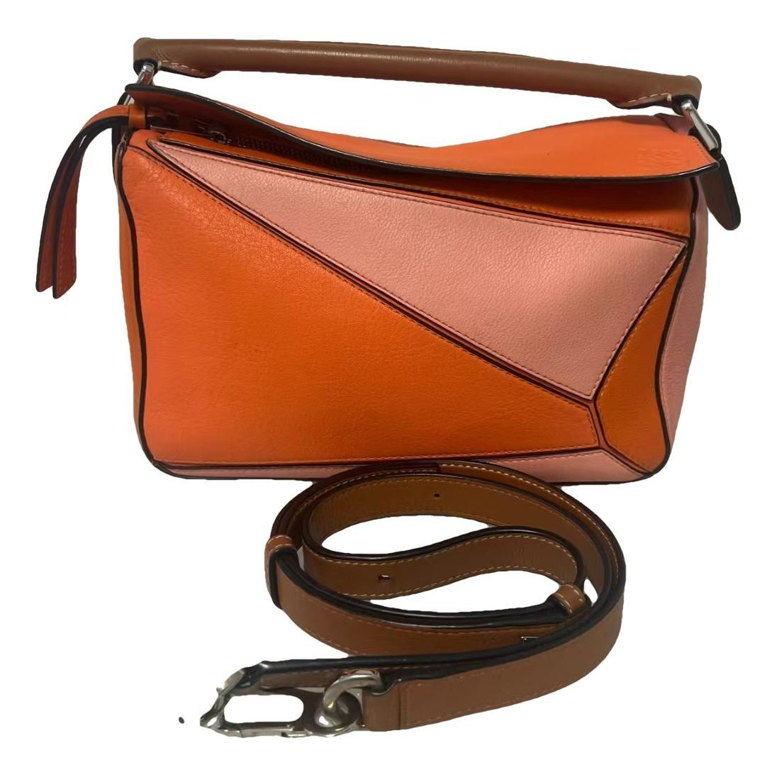 Puzzle leather handbag