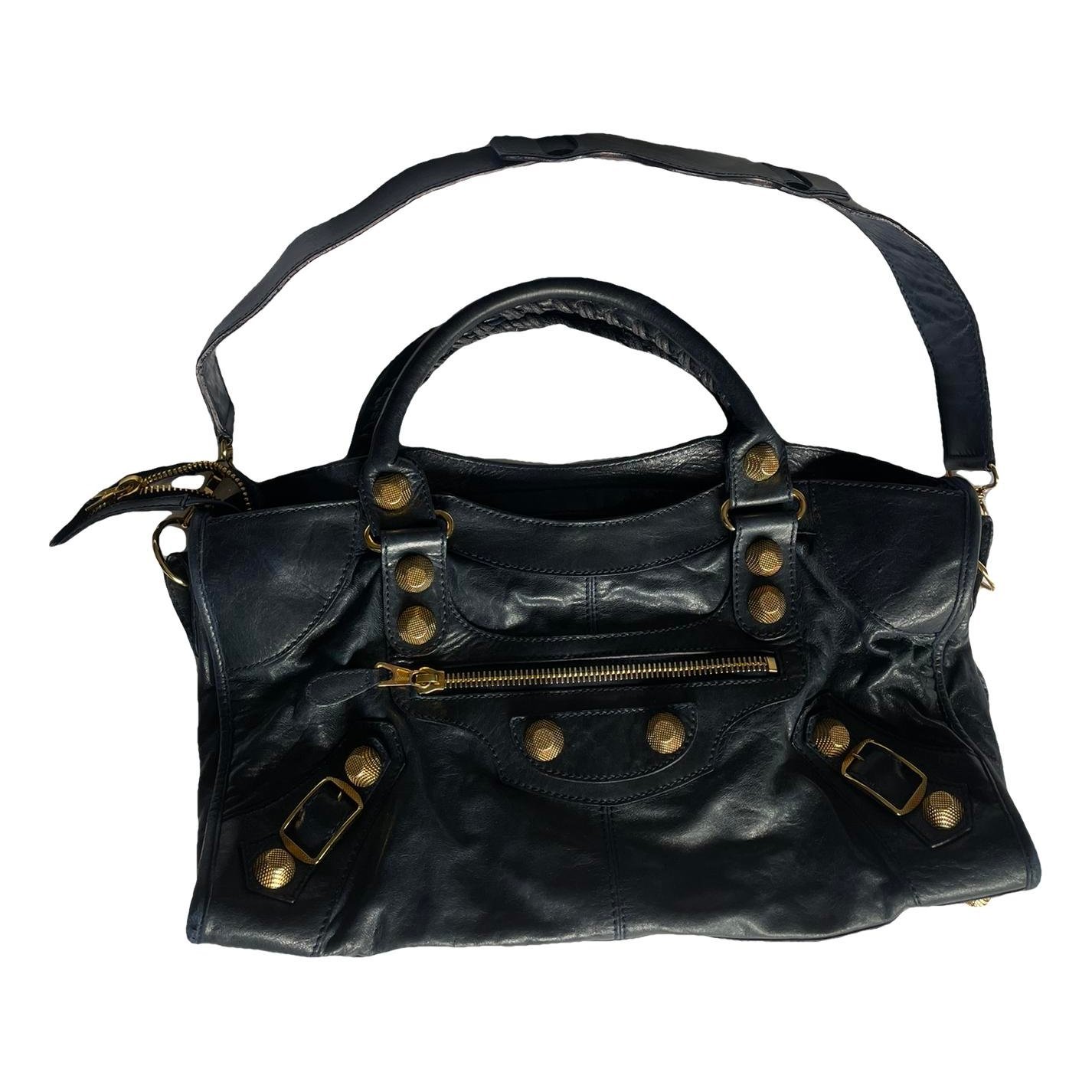 City leather handbag