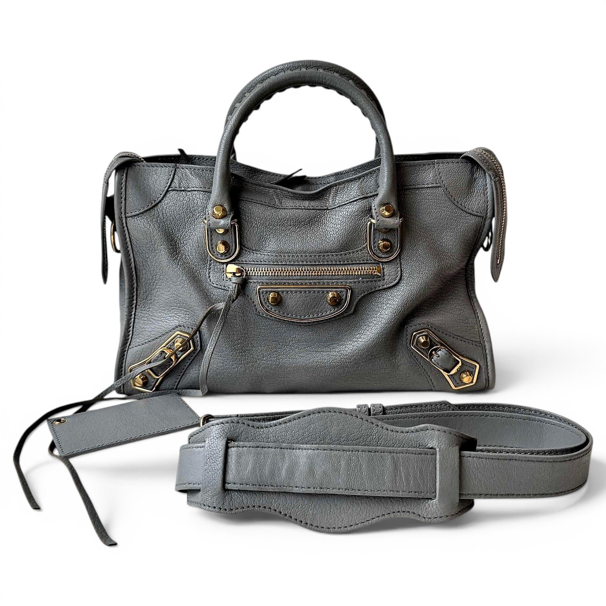 City leather handbag