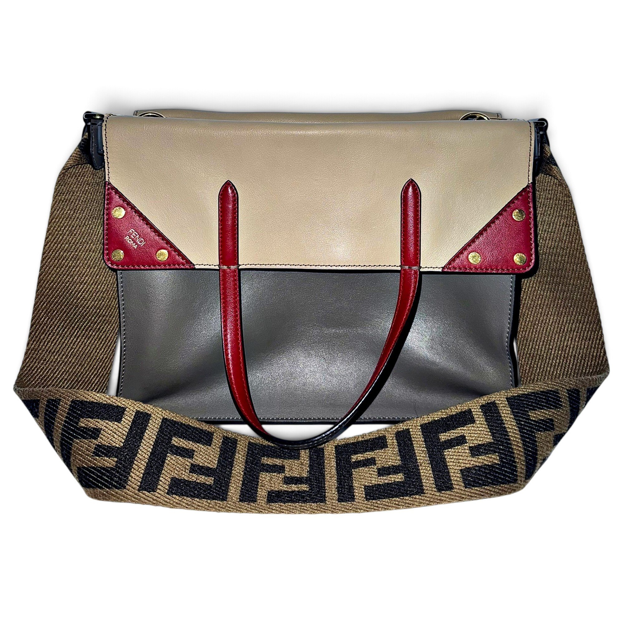 Flip leather handbag