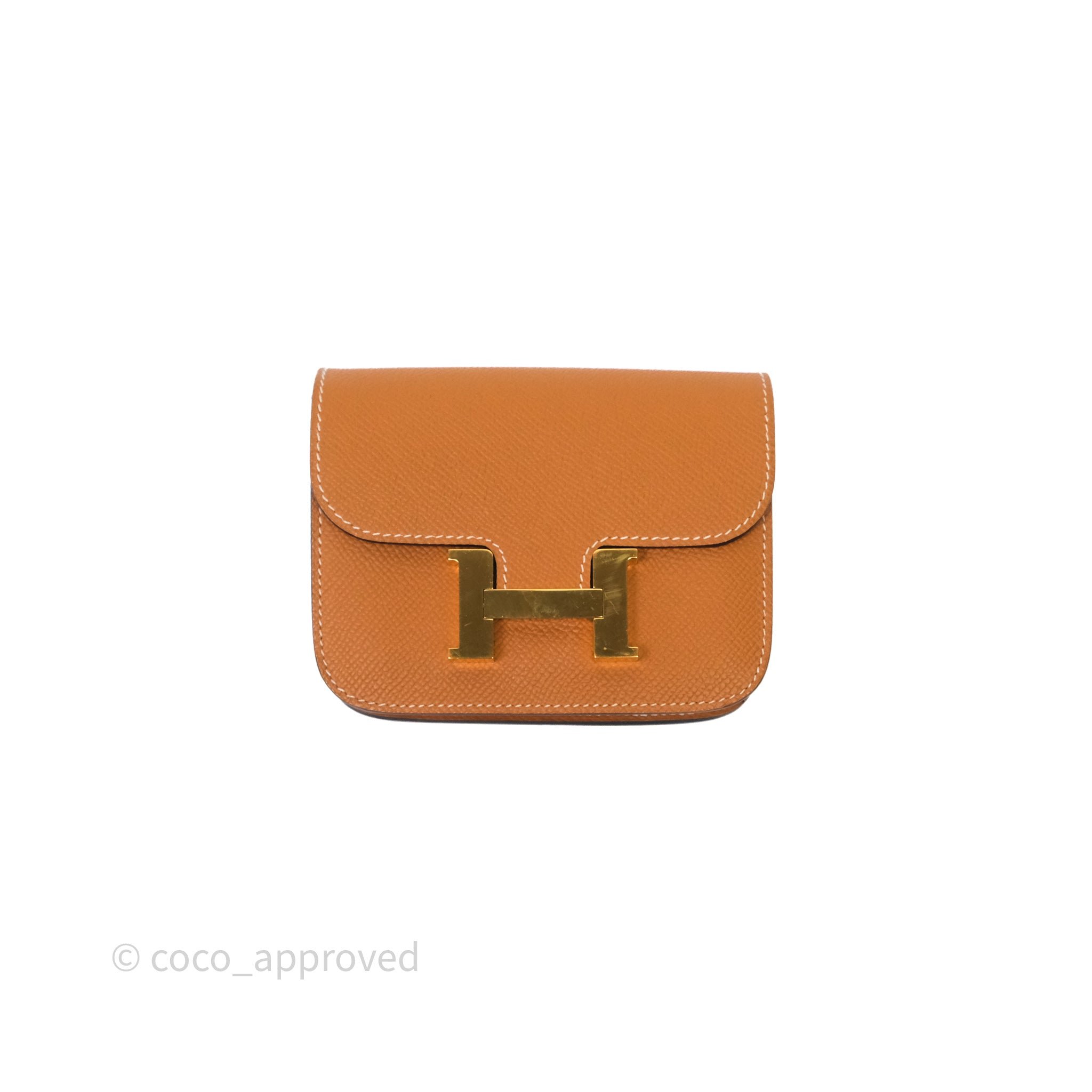 Hermès Constance Slim Wallet Gold 37 Gold Hardware