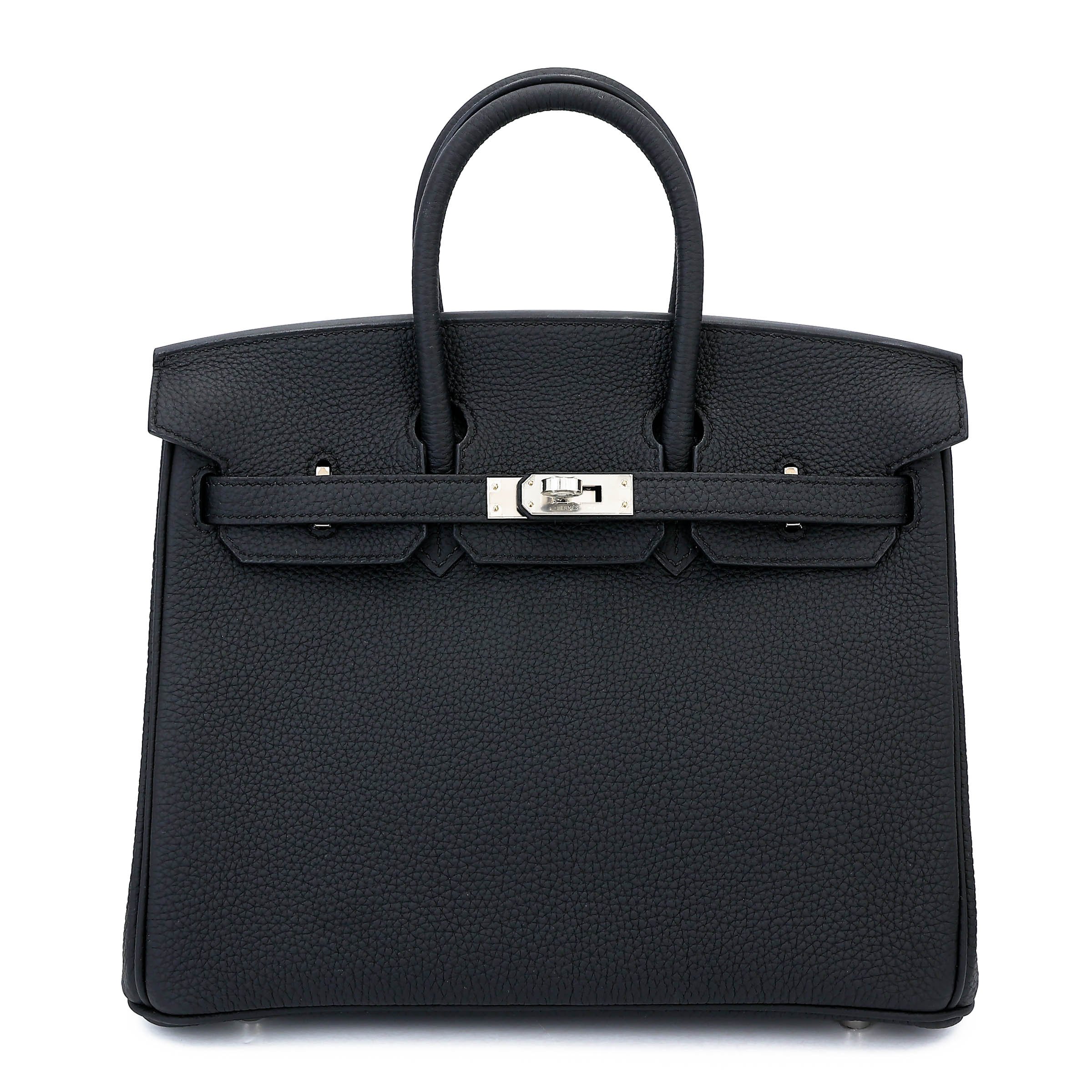 Unused ( Rank NS ) HERMÈS Birkin 25 Noir (89) Togo Palladium hardware B (2023)