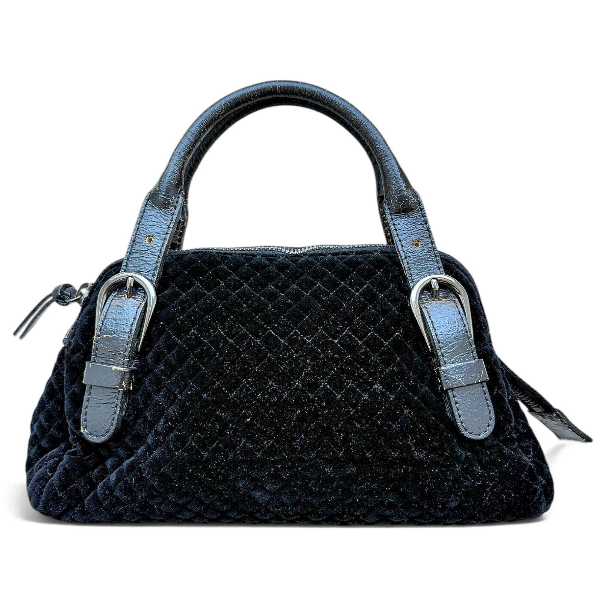 Vitello velvet handbag