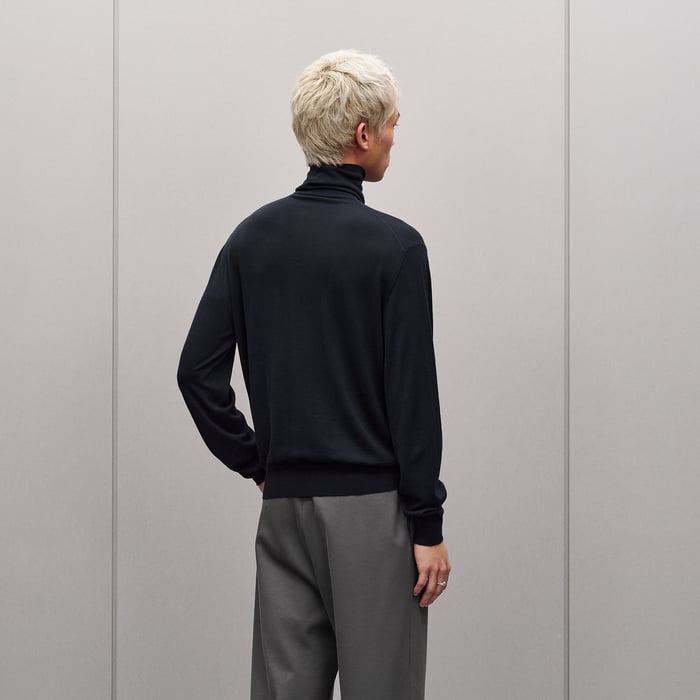 Marine "Detail H" Turtleneck Sweater