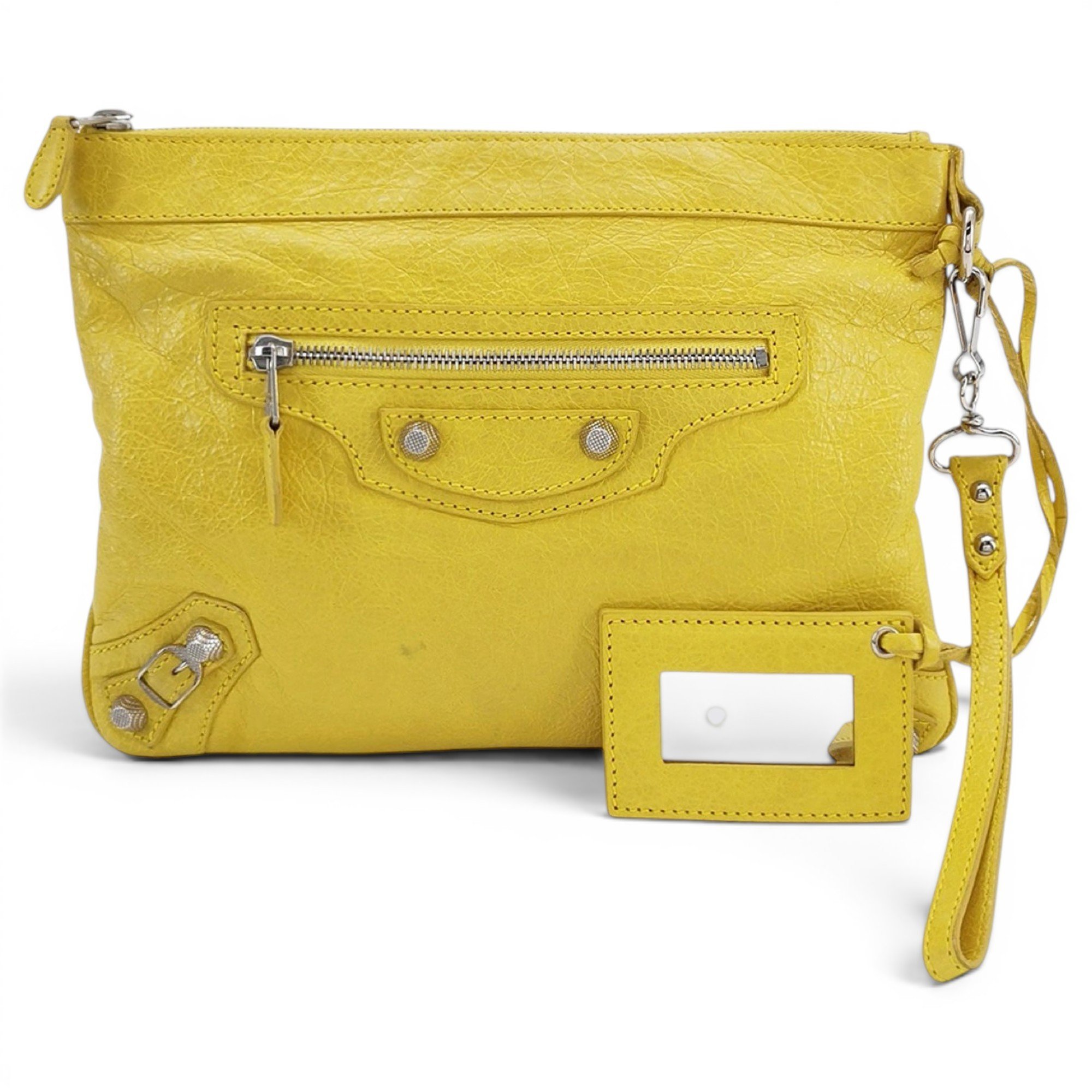 Envelop leather clutch bag
