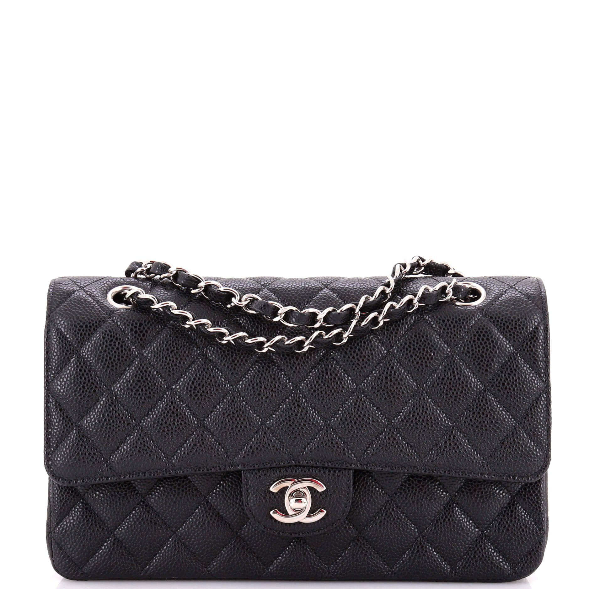 Classic Double Flap Bag Quilted Caviar Medium