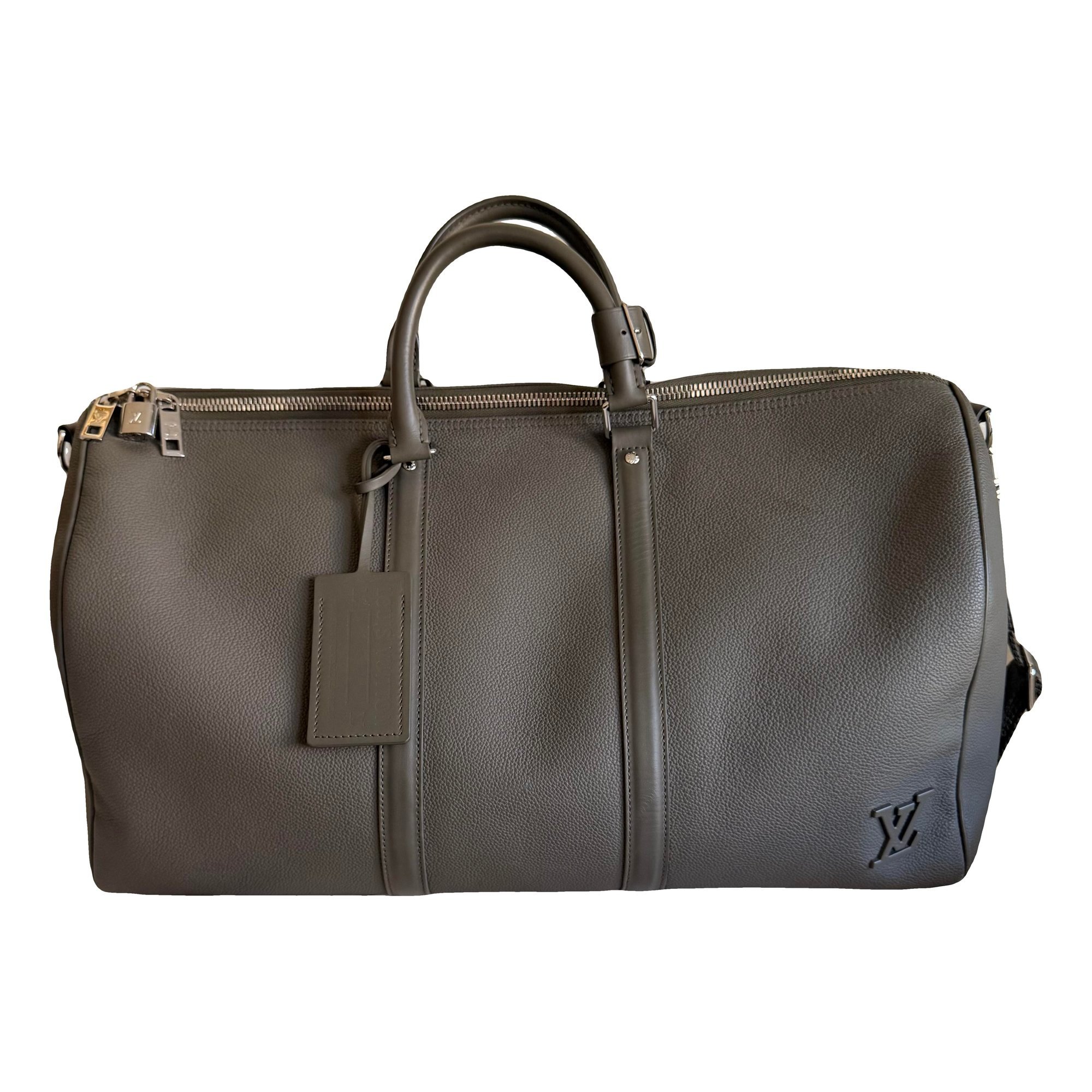 Louis Vuitton Keepall leather travel bag