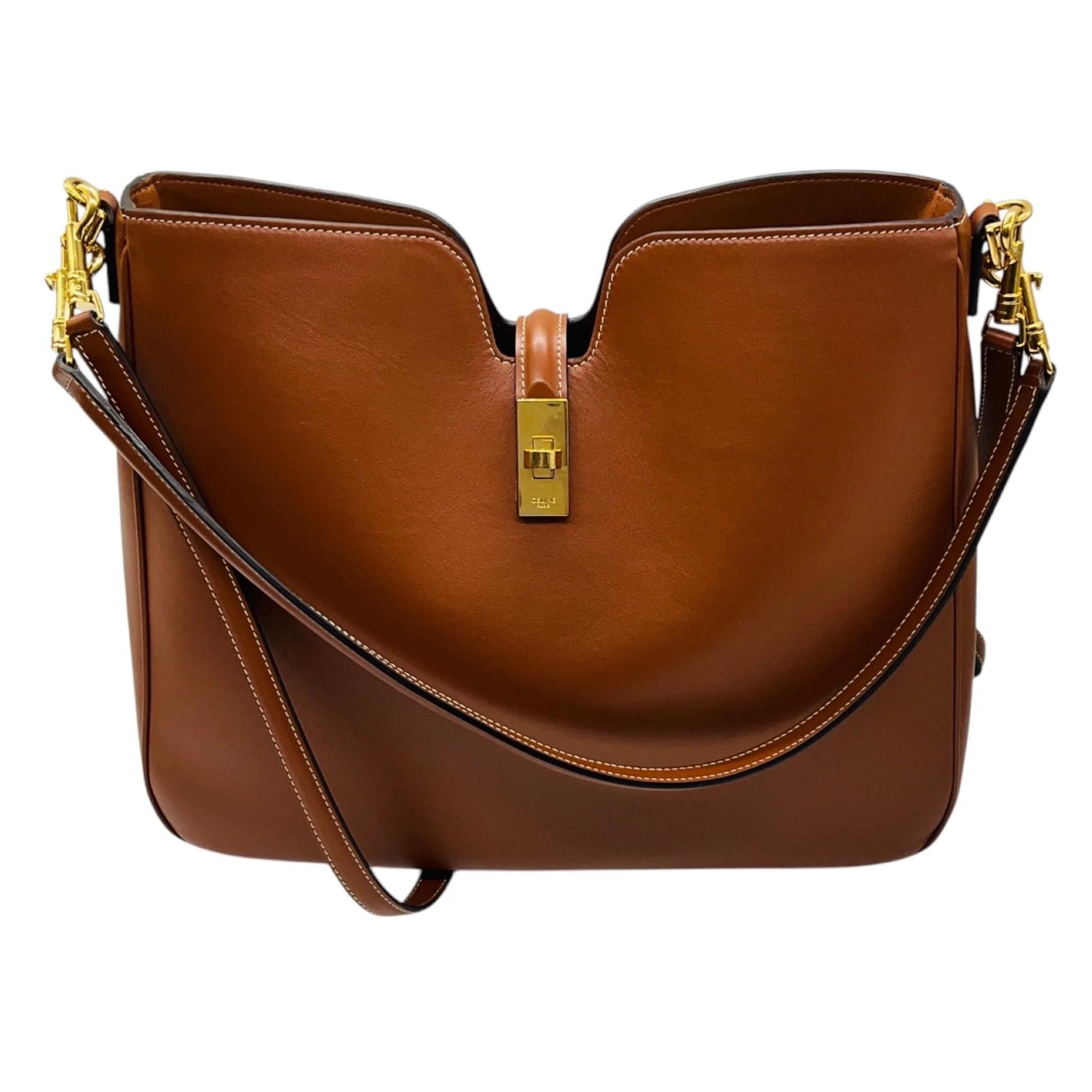 Pocket leather handbag