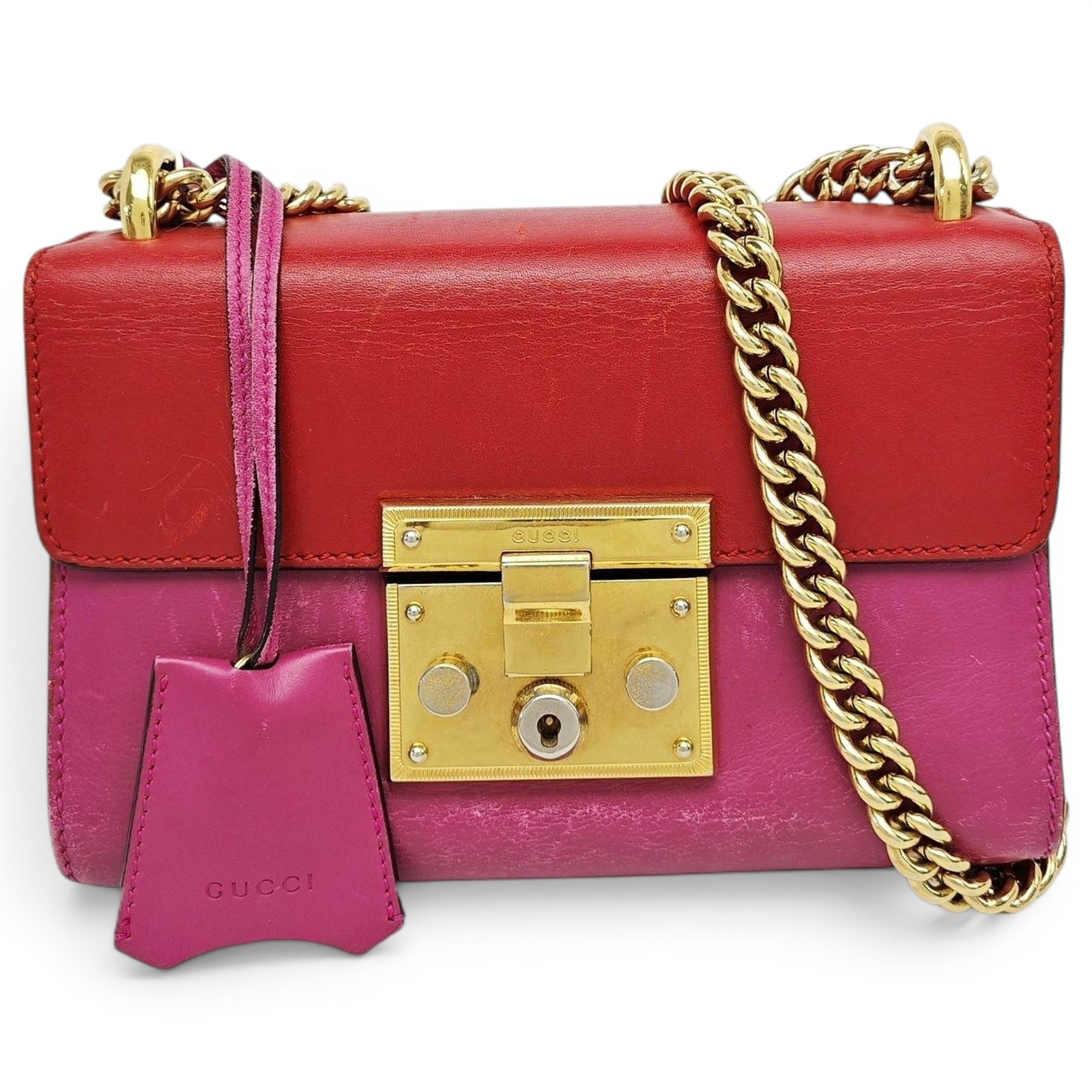 Padlock leather handbag
