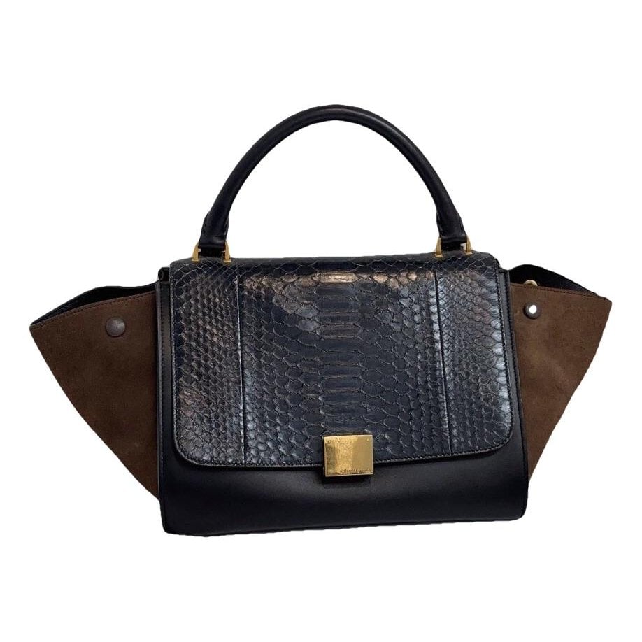 Trapèze leather handbag