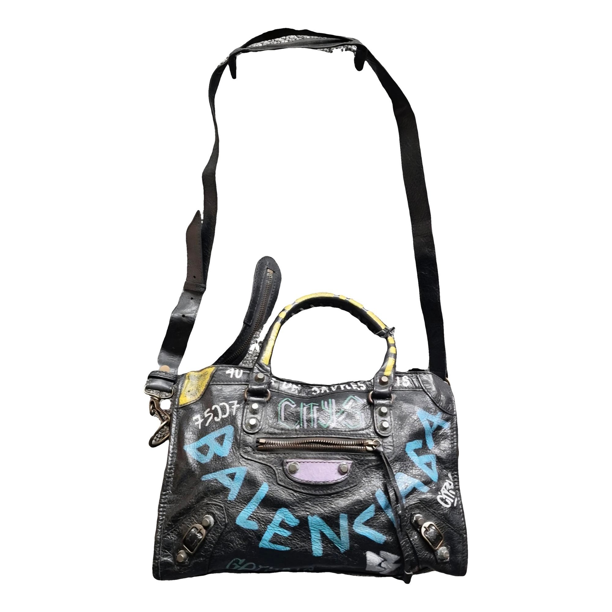 City leather handbag